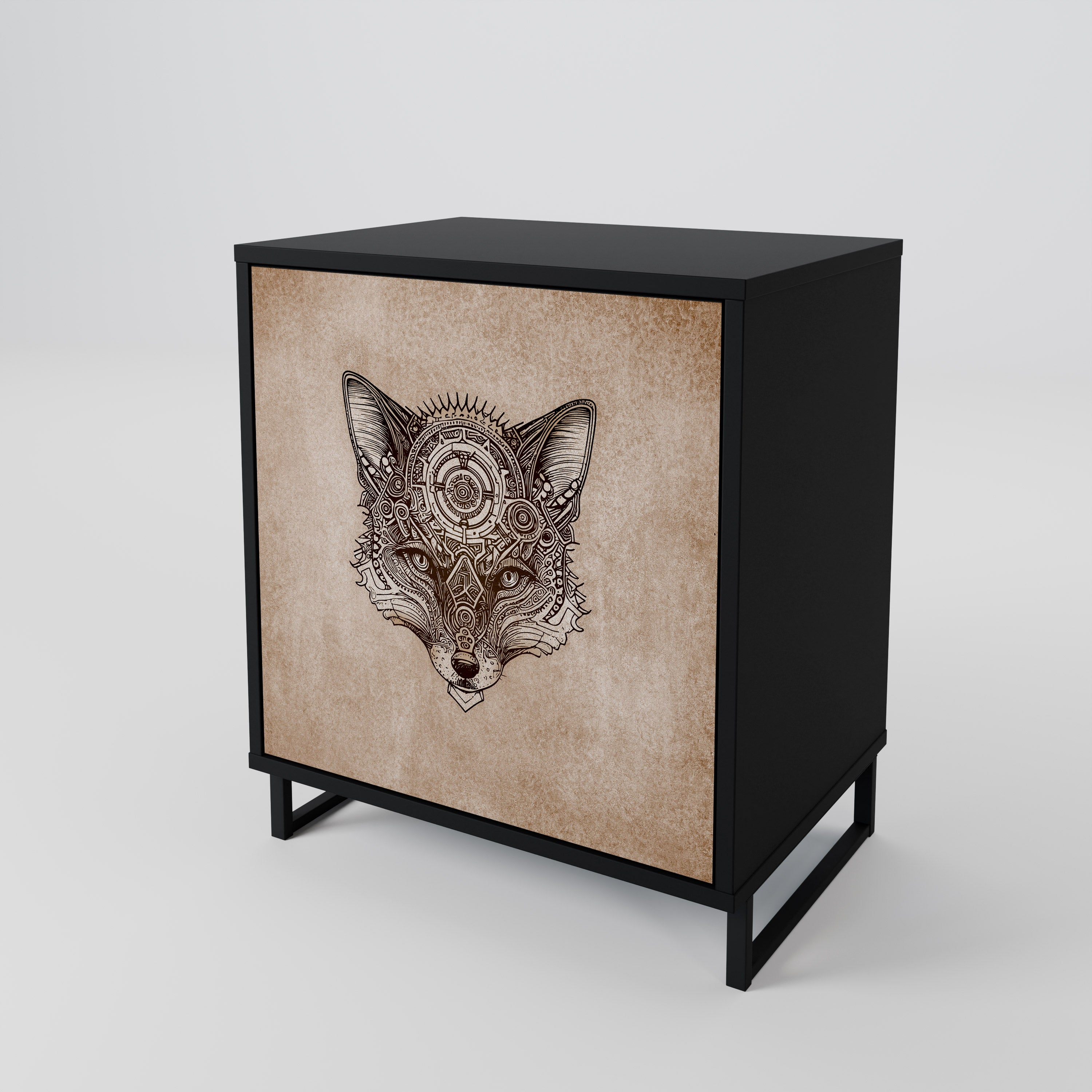 STEAMPUNK CLAN Sideboard mit 1 Tür in Schwarz