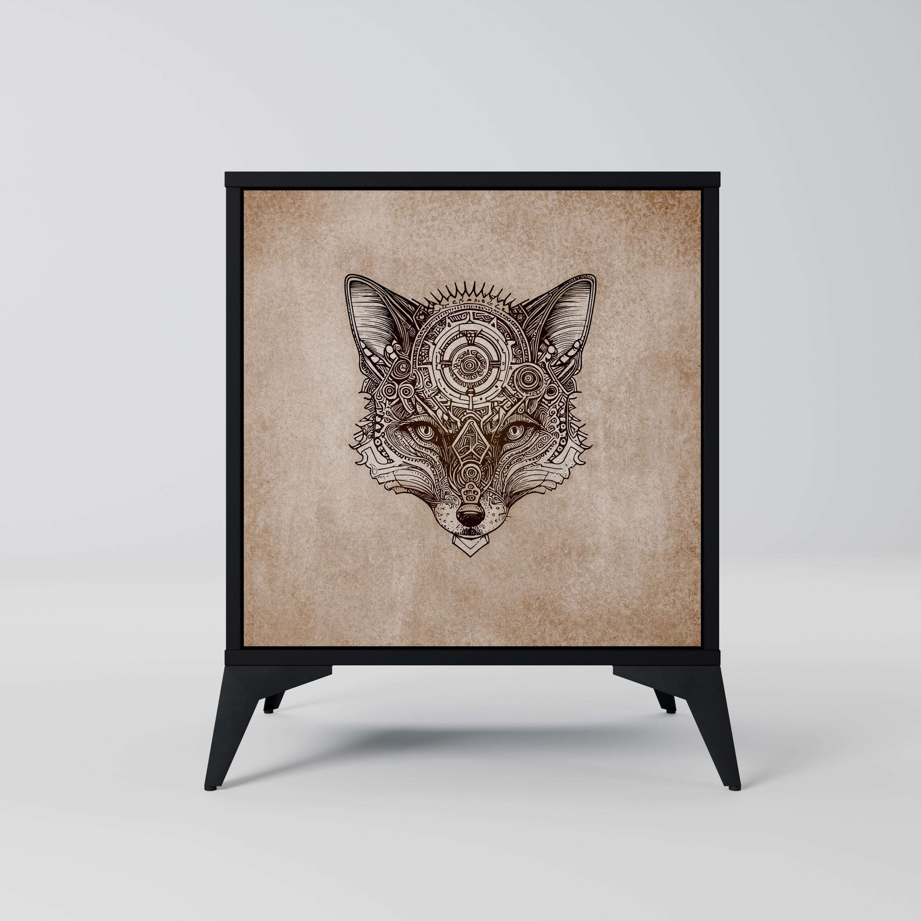 STEAMPUNK CLAN Sideboard mit 1 Tür in Schwarz