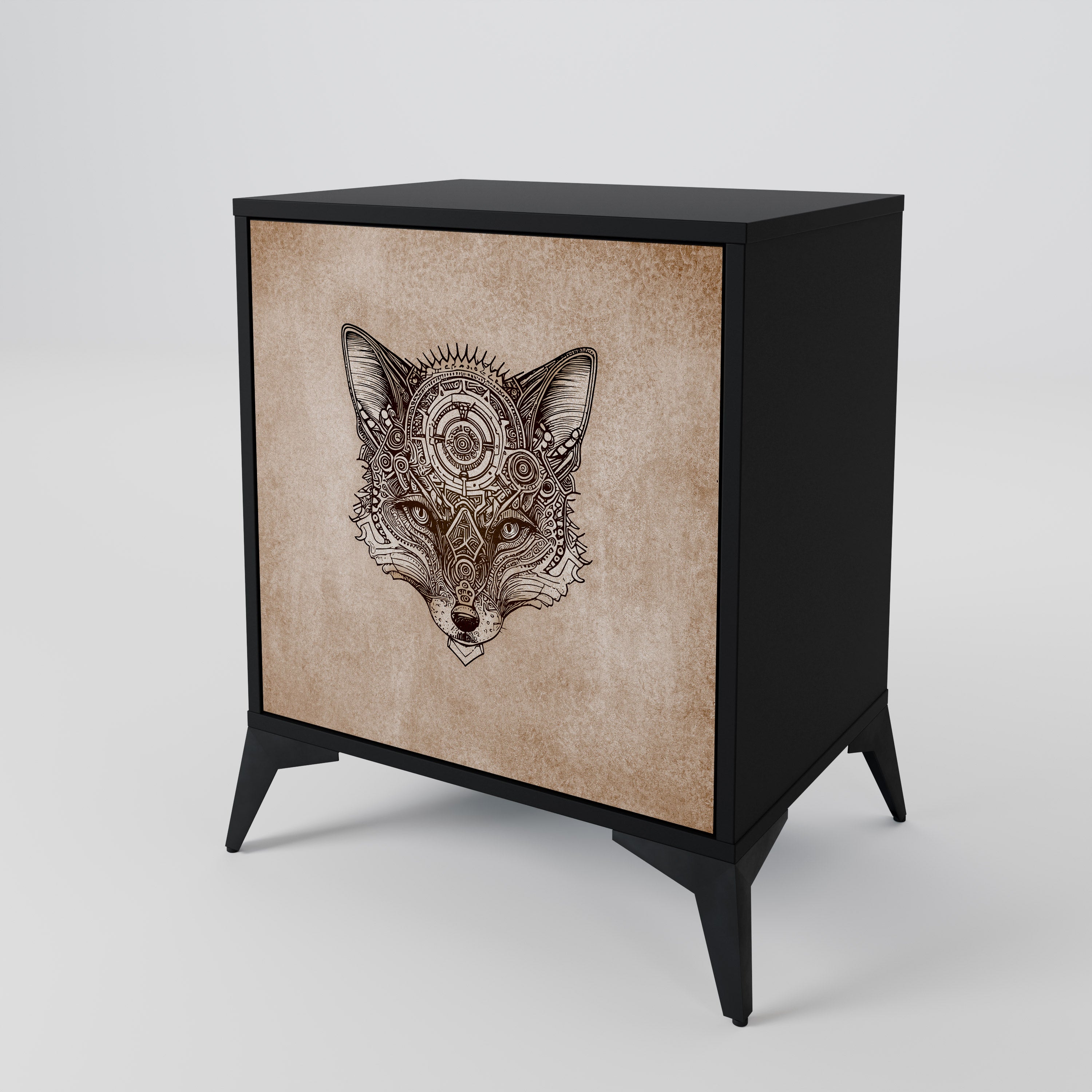 STEAMPUNK CLAN Sideboard mit 1 Tür in Schwarz