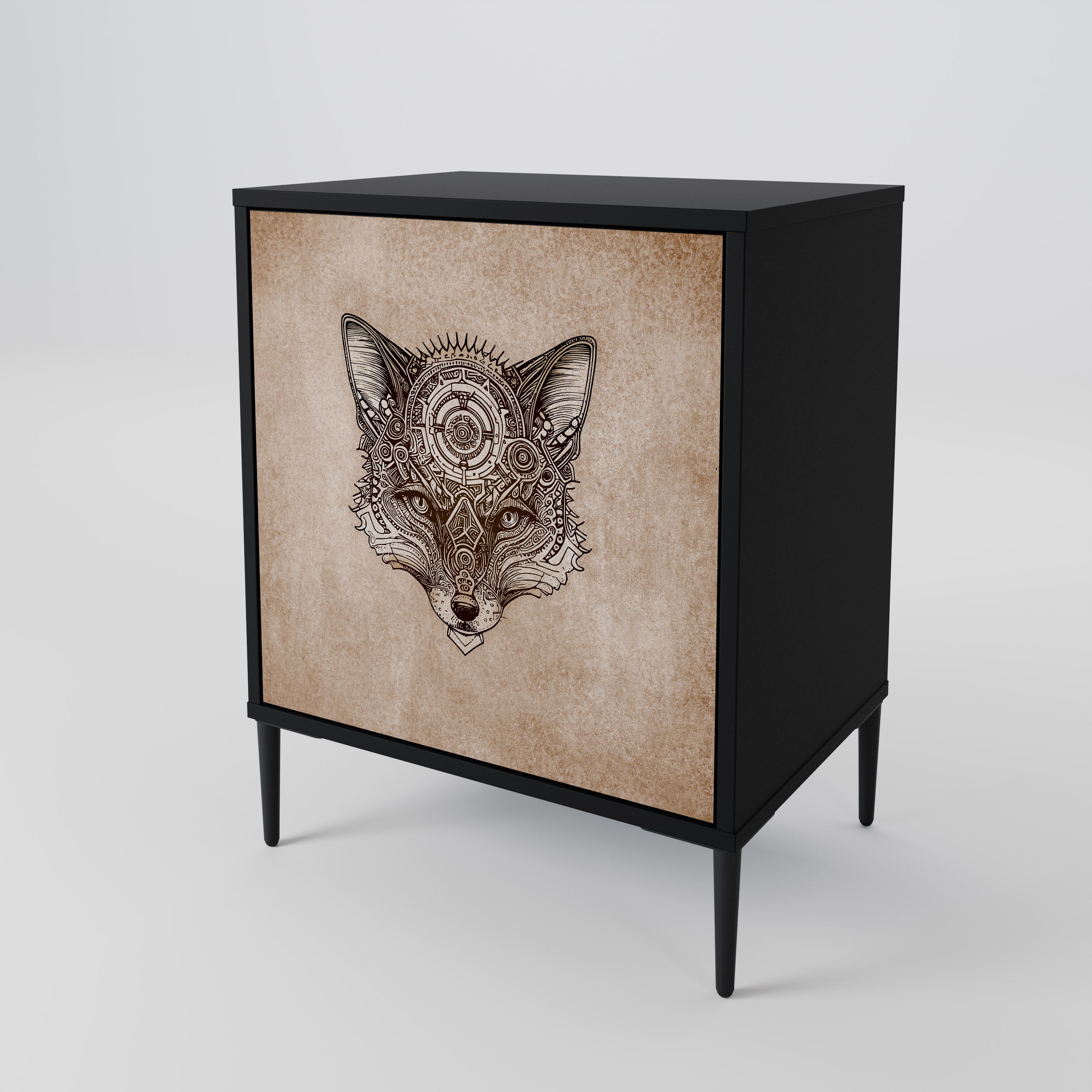 STEAMPUNK CLAN Sideboard mit 1 Tür in Schwarz