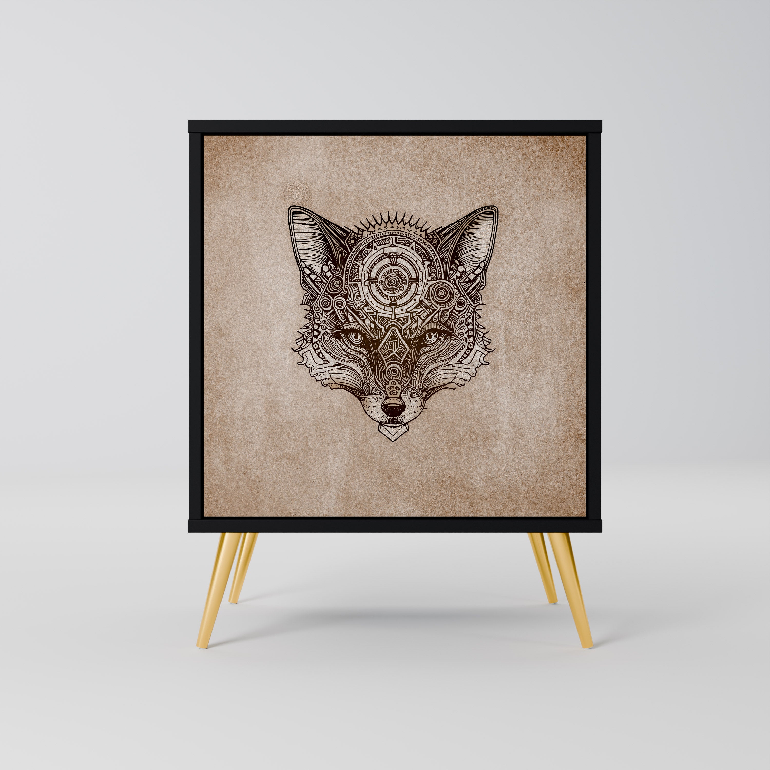 STEAMPUNK CLAN Sideboard mit 1 Tür in Schwarz