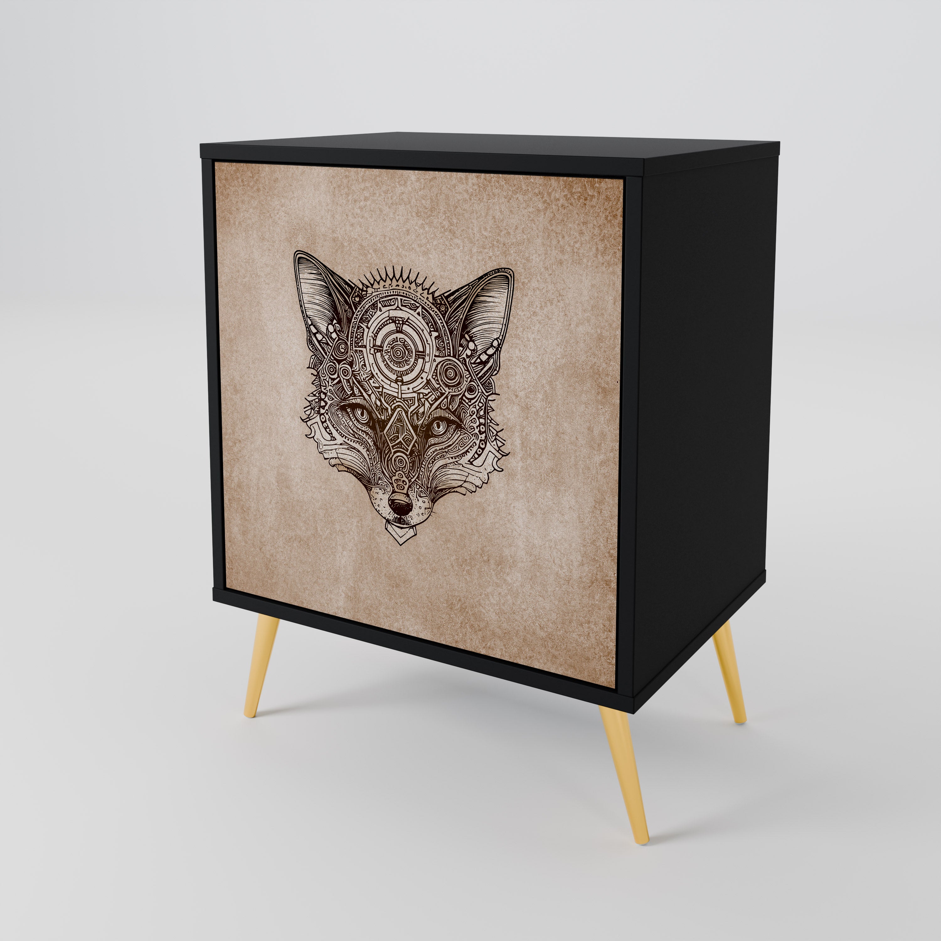 STEAMPUNK CLAN Sideboard mit 1 Tür in Schwarz