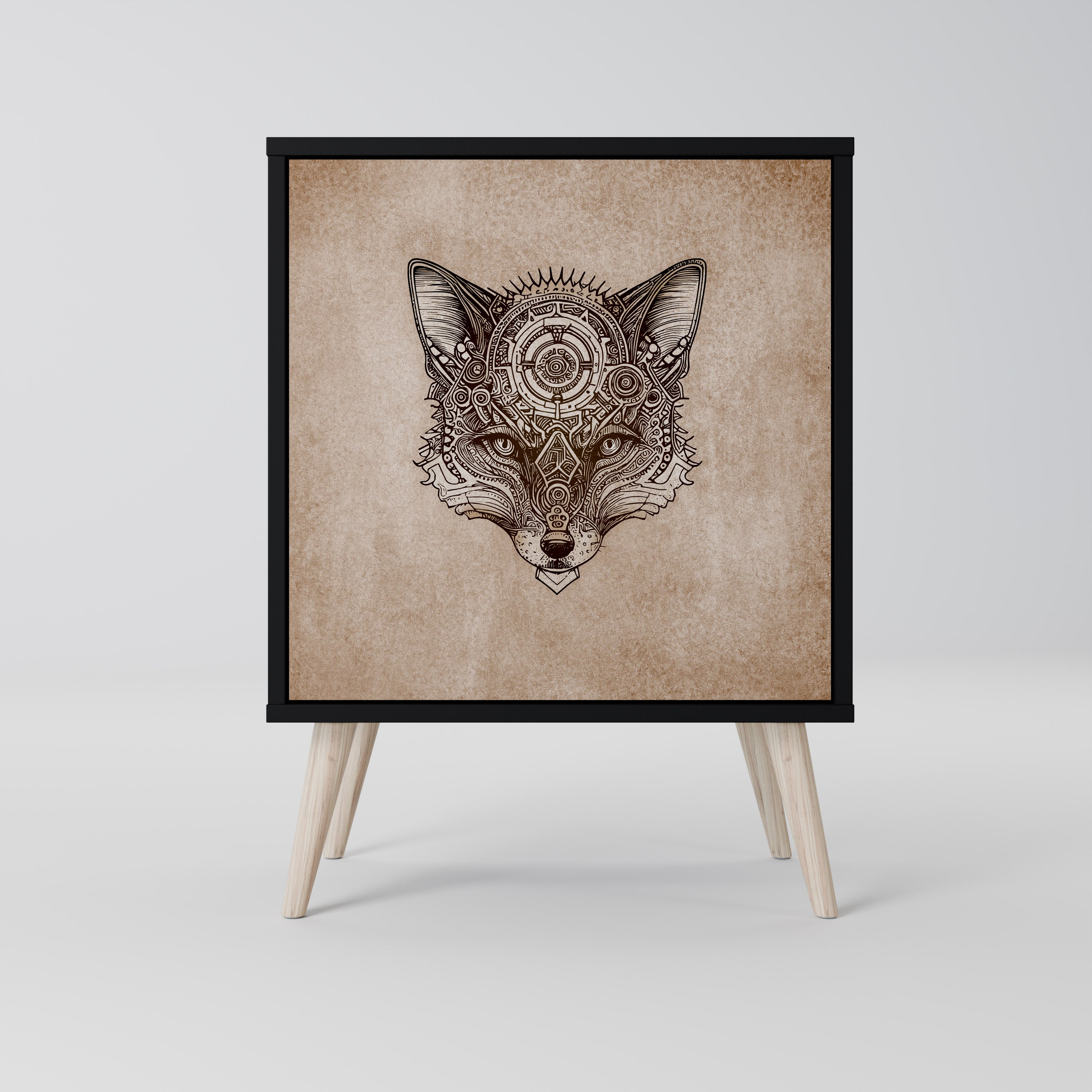 STEAMPUNK CLAN Sideboard mit 1 Tür in Schwarz