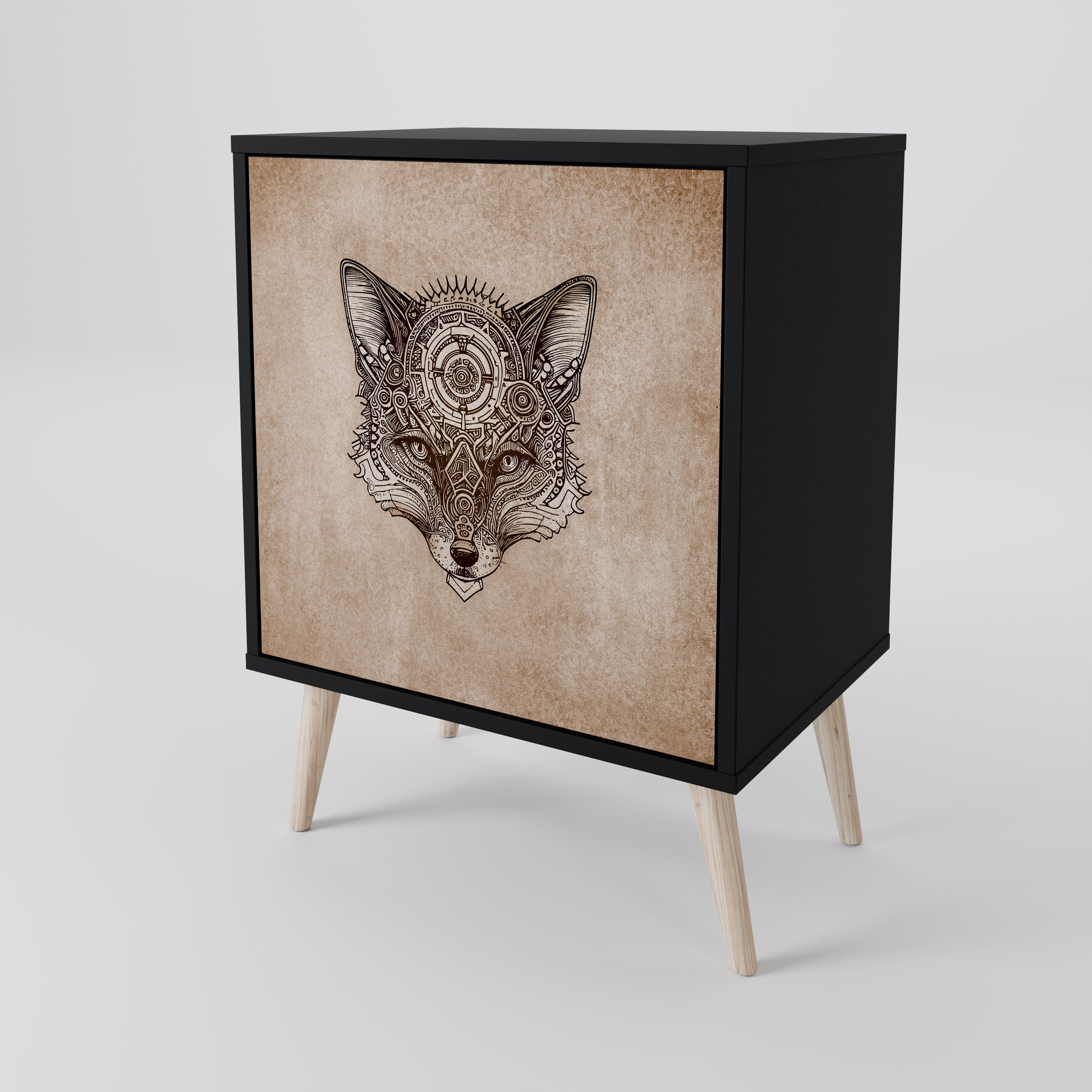 STEAMPUNK CLAN Sideboard mit 1 Tür in Schwarz