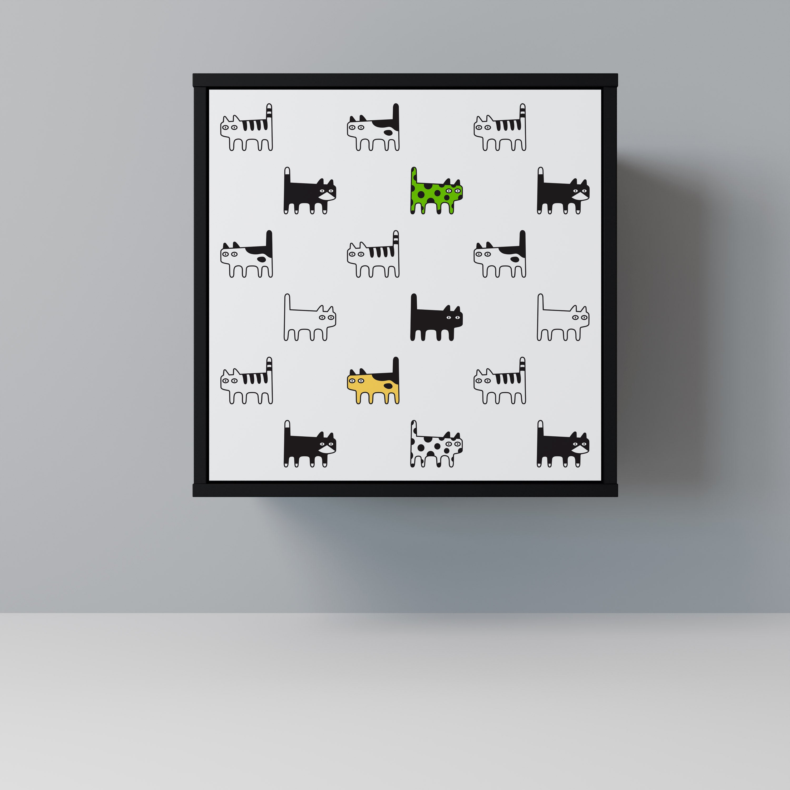 CATS COMPILATION Sideboard mit 1 Tür in Schwarz