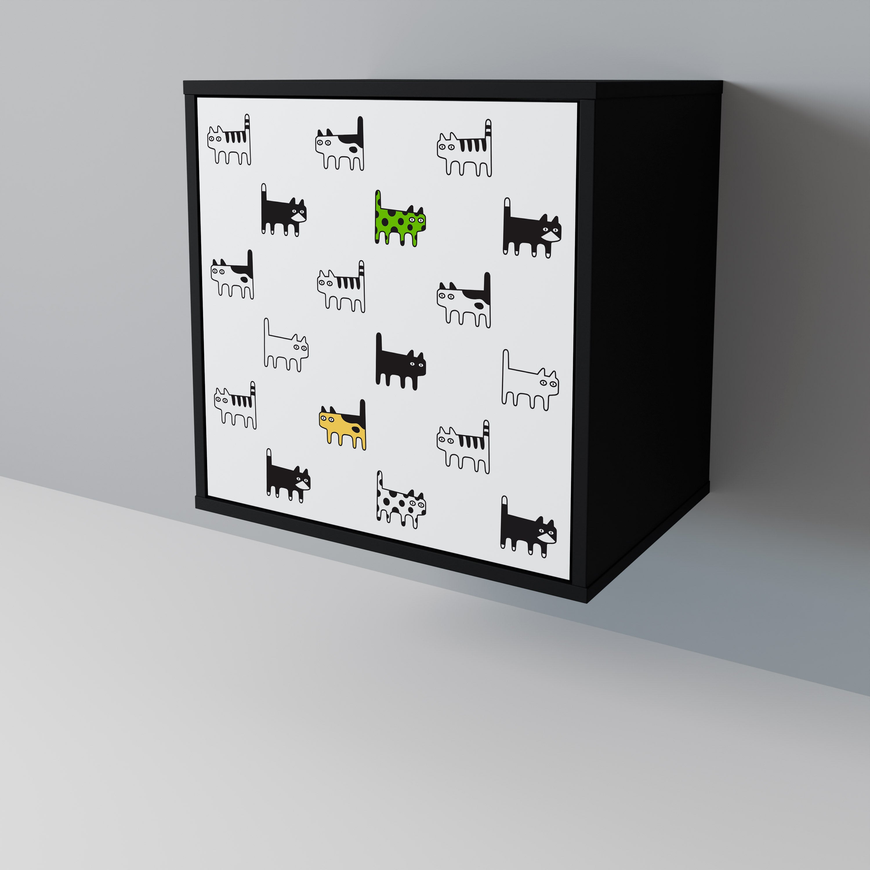 CATS COMPILATION Sideboard mit 1 Tür in Schwarz