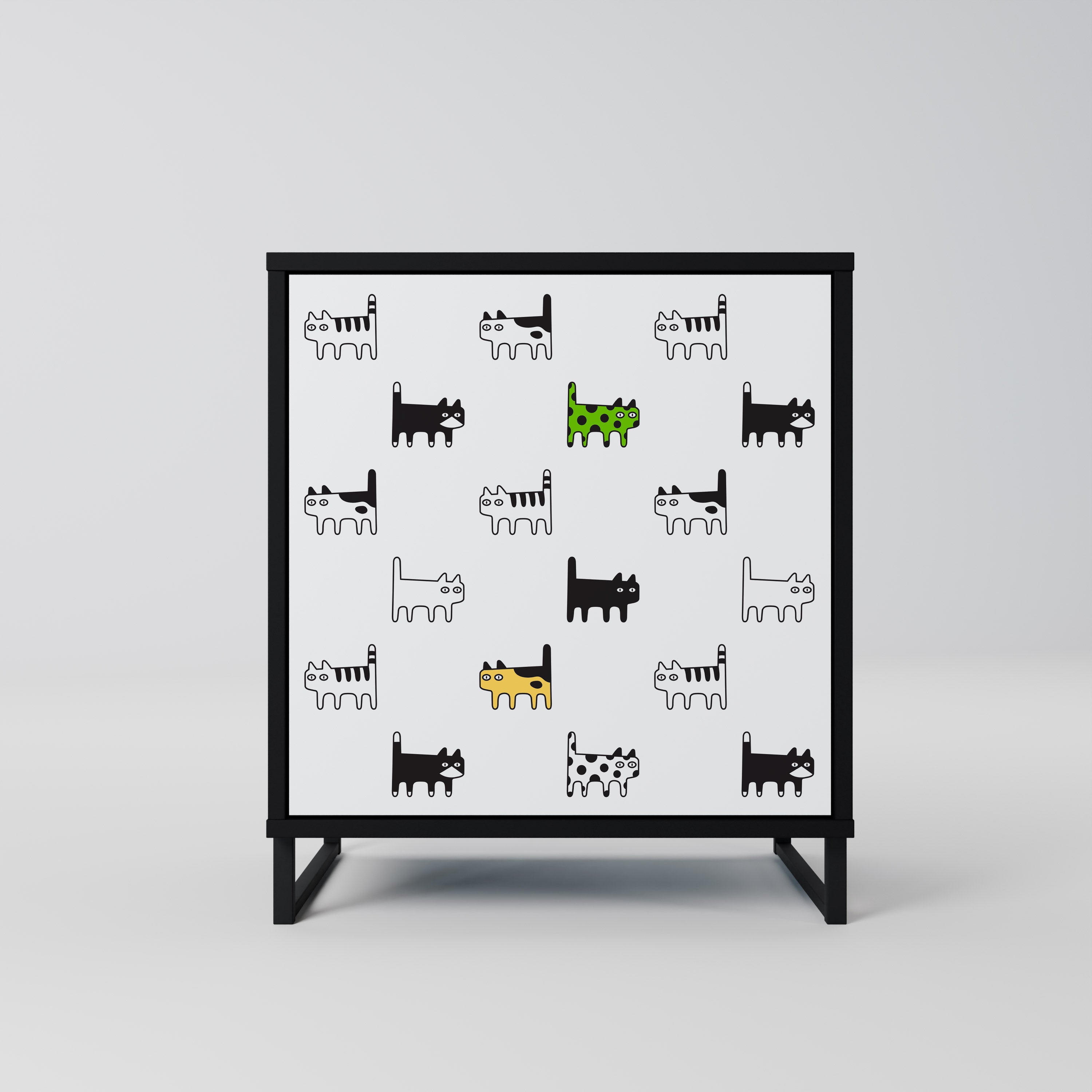 CATS COMPILATION Sideboard mit 1 Tür in Schwarz
