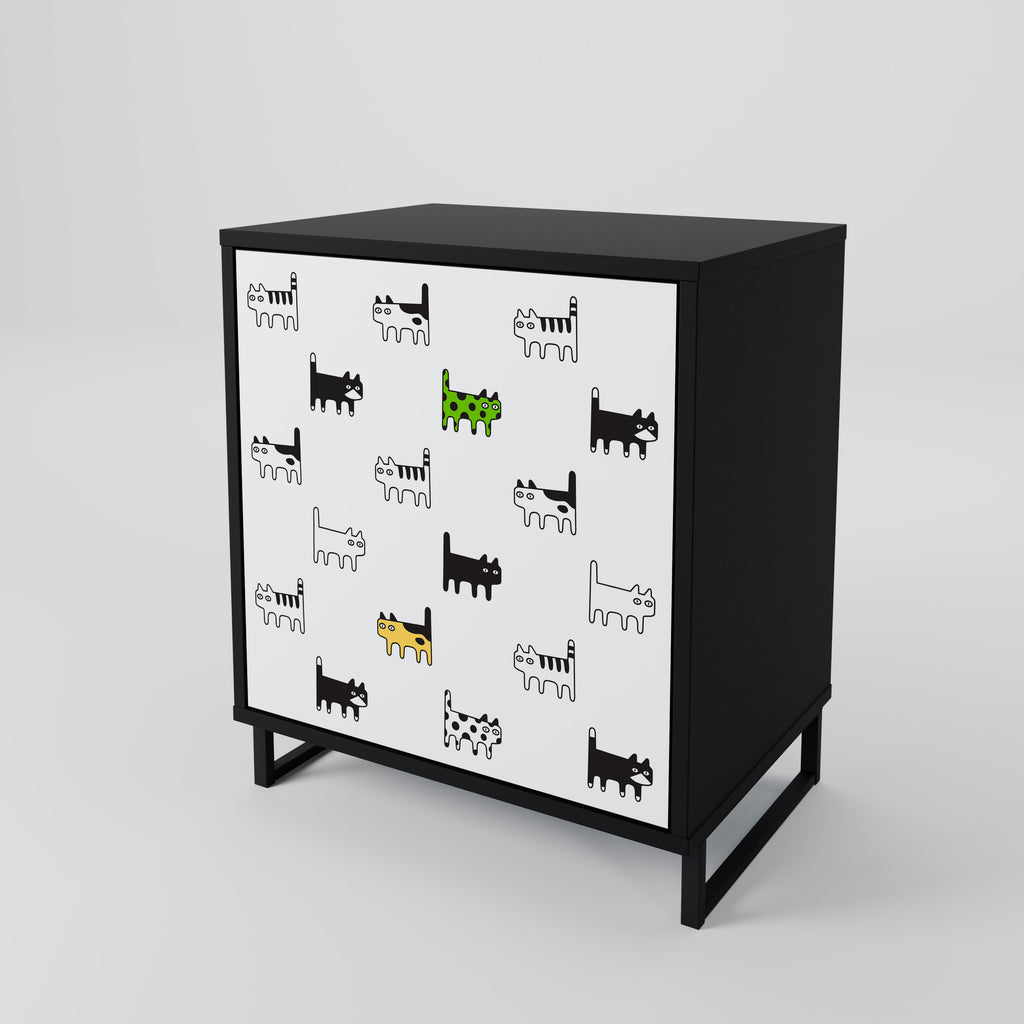 CATS COMPILATION Sideboard mit 1 Tür in Schwarz