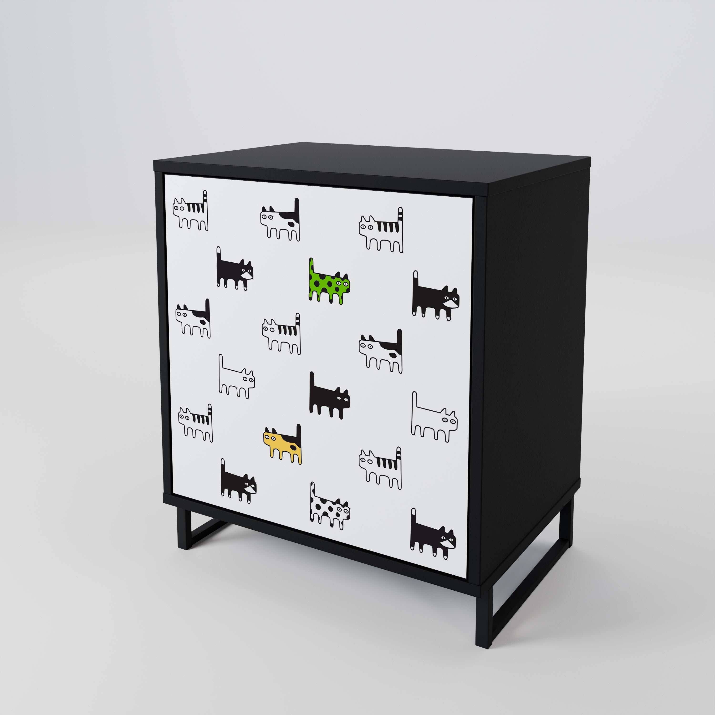 CATS COMPILATION Sideboard mit 1 Tür in Schwarz
