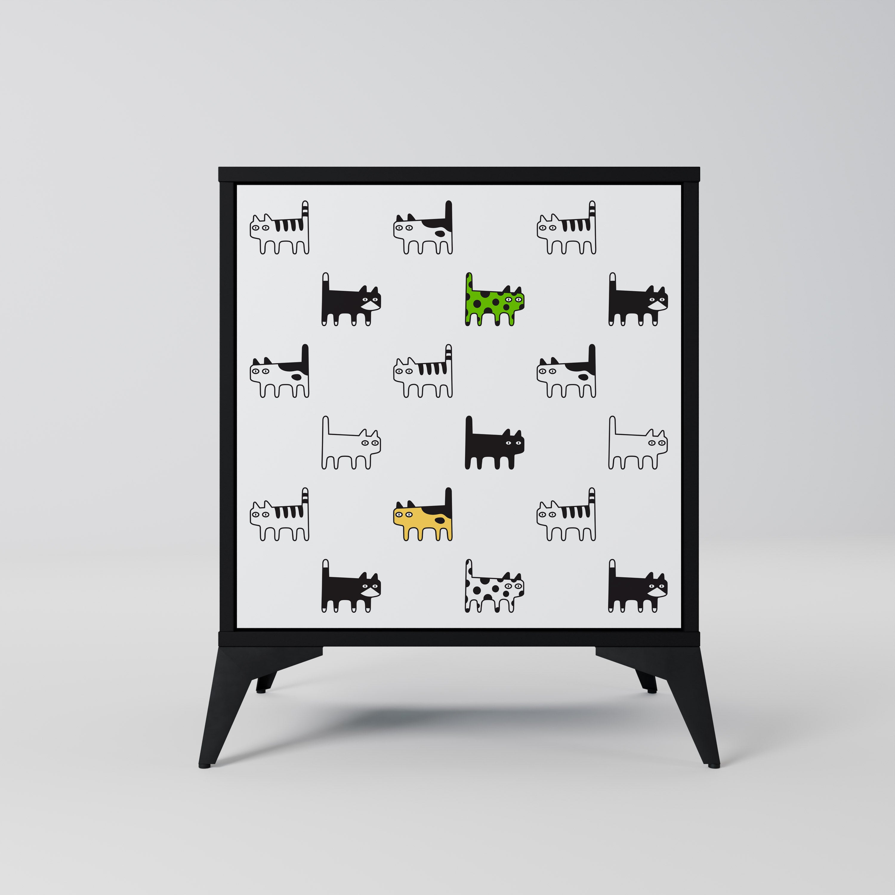 CATS COMPILATION Sideboard mit 1 Tür in Schwarz