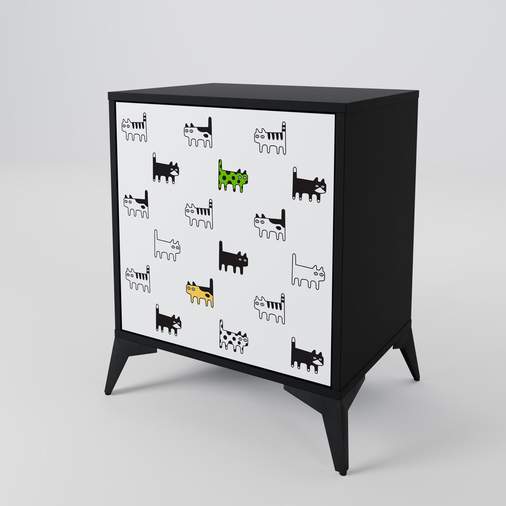 CATS COMPILATION Sideboard mit 1 Tür in Schwarz