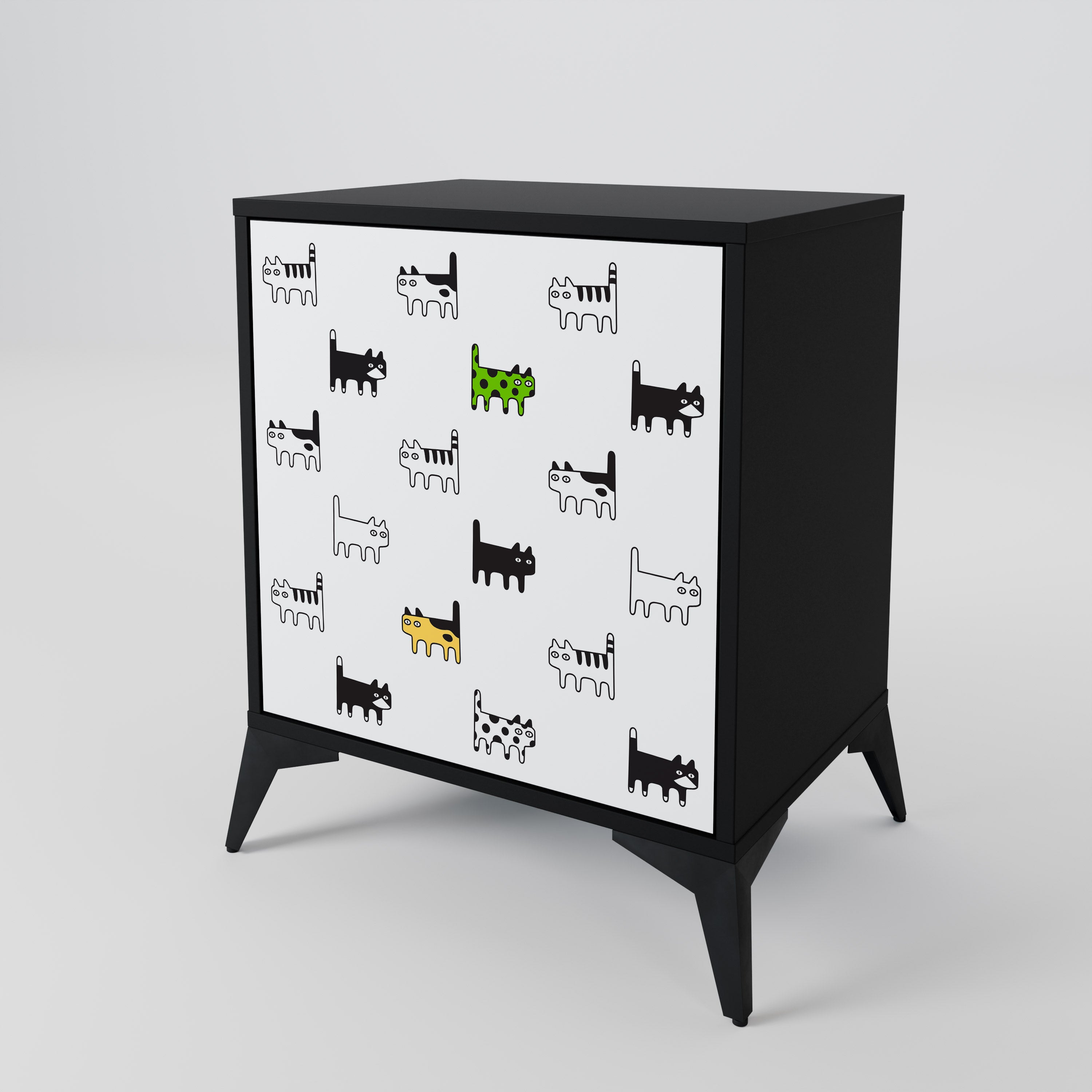 CATS COMPILATION Sideboard mit 1 Tür in Schwarz