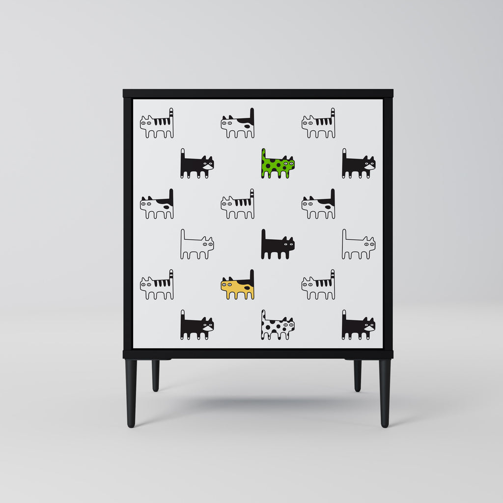 CATS COMPILATION Sideboard mit 1 Tür in Schwarz