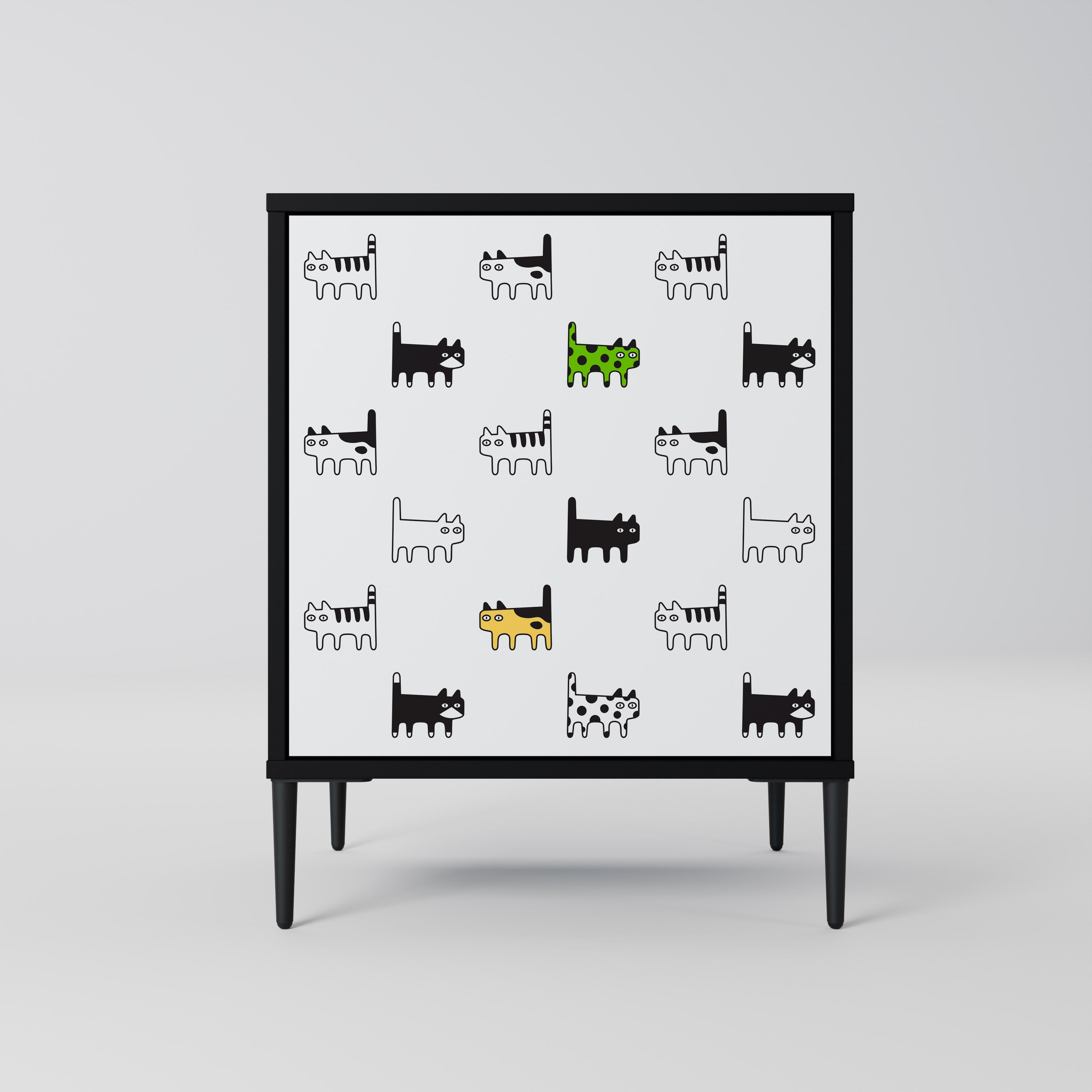 CATS COMPILATION Sideboard mit 1 Tür in Schwarz