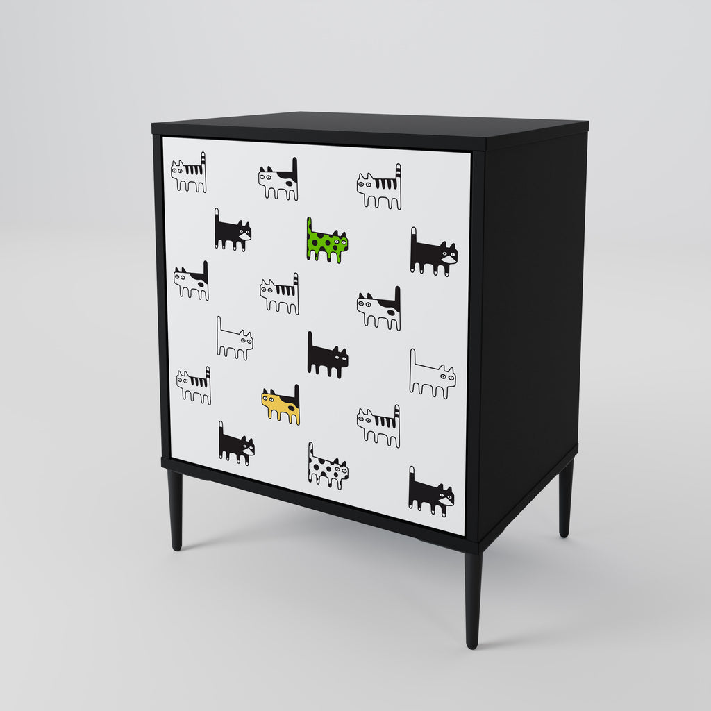 CATS COMPILATION Sideboard mit 1 Tür in Schwarz