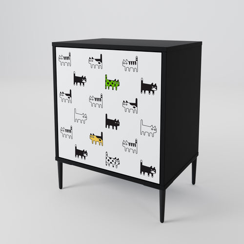 CATS COMPILATION Sideboard mit 1 Tür in Schwarz