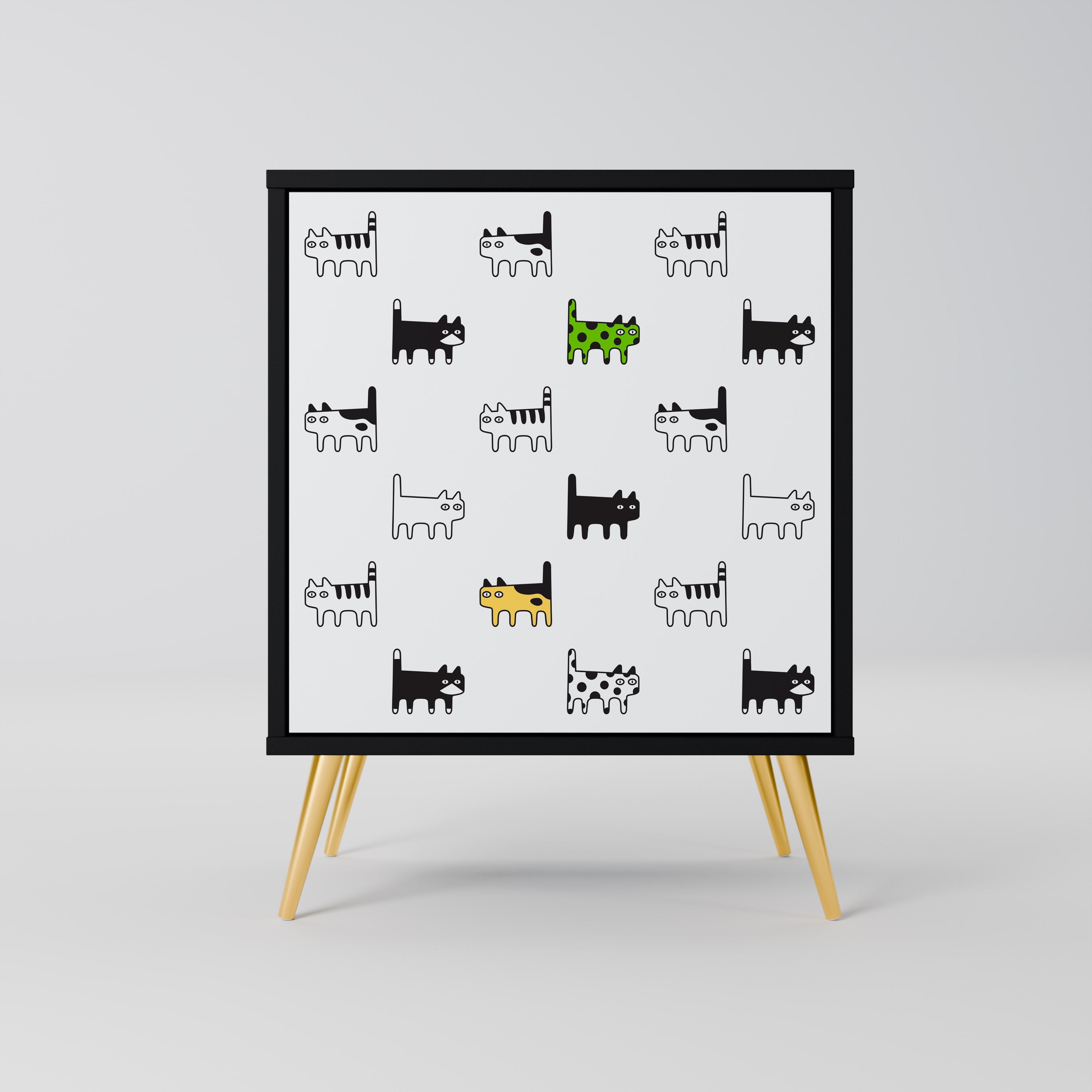 CATS COMPILATION Sideboard mit 1 Tür in Schwarz