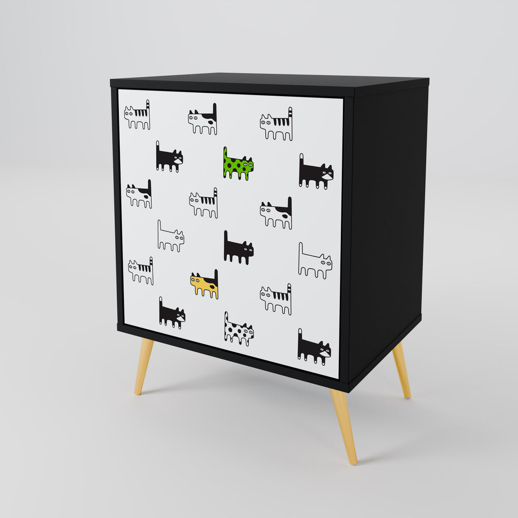 CATS COMPILATION Sideboard mit 1 Tür in Schwarz