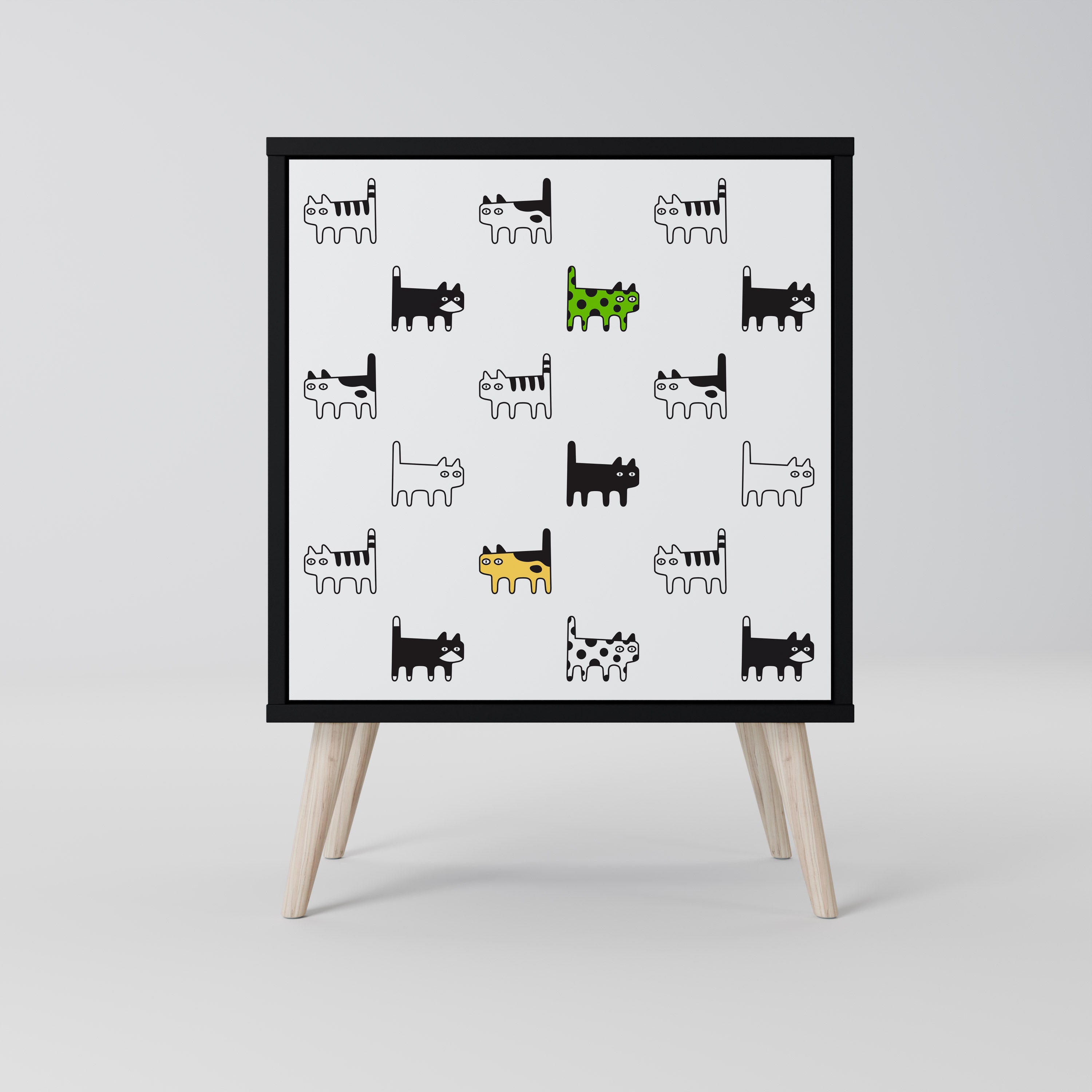 CATS COMPILATION Sideboard mit 1 Tür in Schwarz
