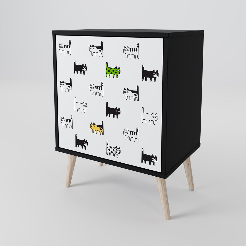 CATS COMPILATION Sideboard mit 1 Tür in Schwarz