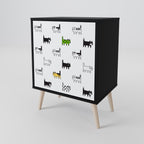 CATS COMPILATION Sideboard mit 1 Tür in Schwarz