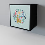 COLORFUL ALPACAS Sideboard mit 1 Tür in Schwarz