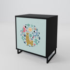 COLORFUL ALPACAS Sideboard mit 1 Tür in Schwarz