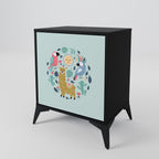 COLORFUL ALPACAS Sideboard mit 1 Tür in Schwarz