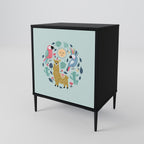 COLORFUL ALPACAS Sideboard mit 1 Tür in Schwarz