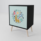 COLORFUL ALPACAS Sideboard mit 1 Tür in Schwarz