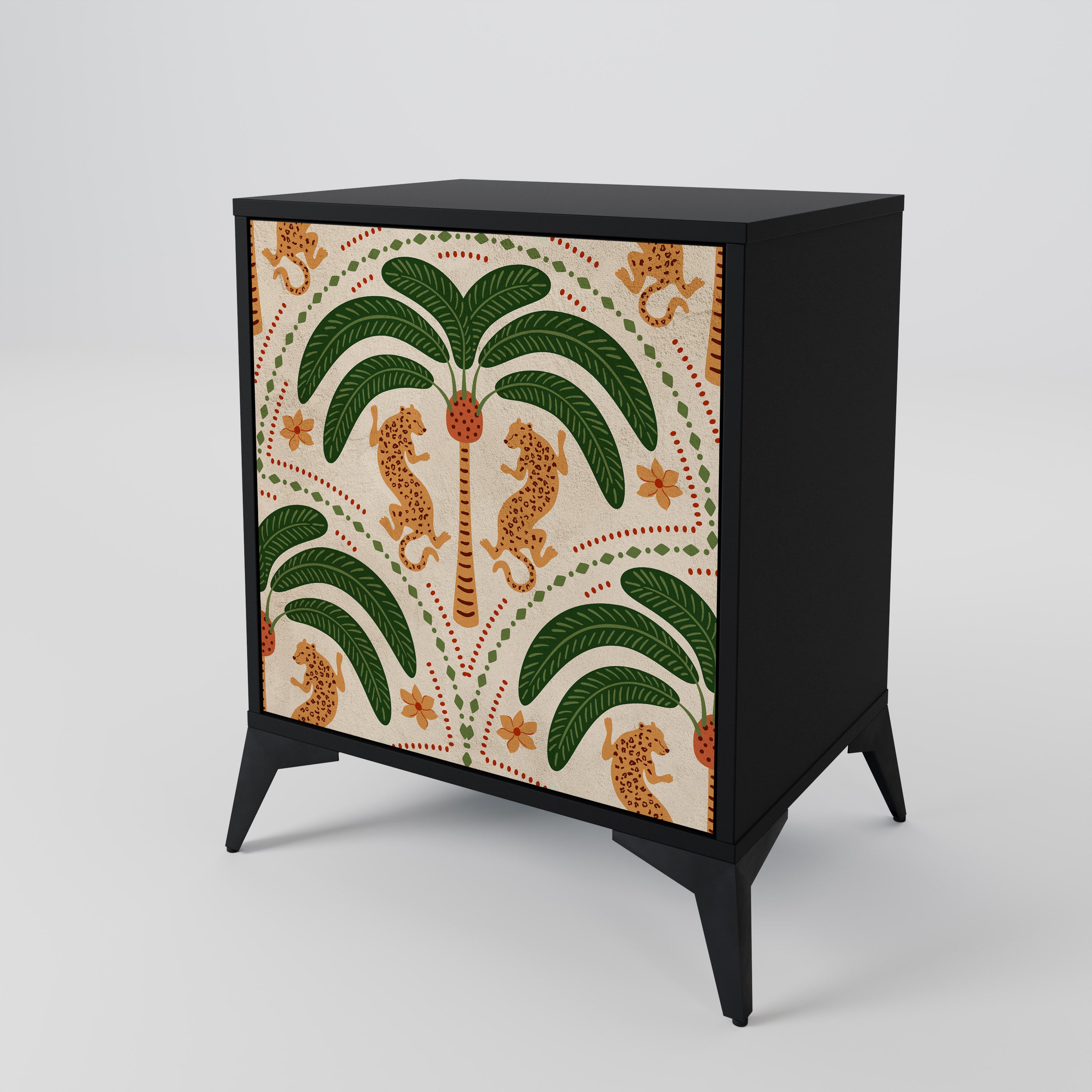 DANCING PREDATORS Sideboard mit 1 Tür in Schwarz