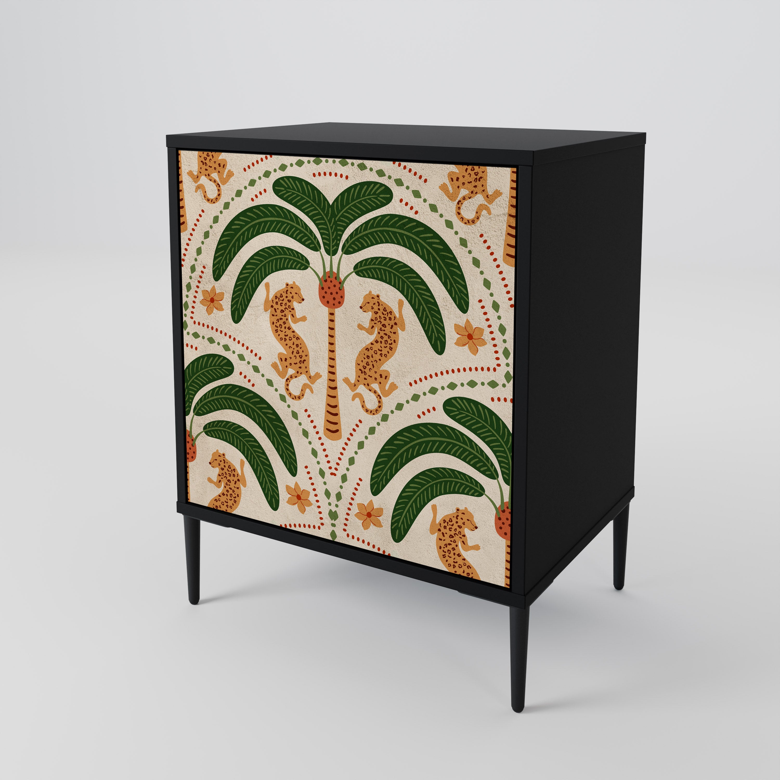 DANCING PREDATORS Sideboard mit 1 Tür in Schwarz