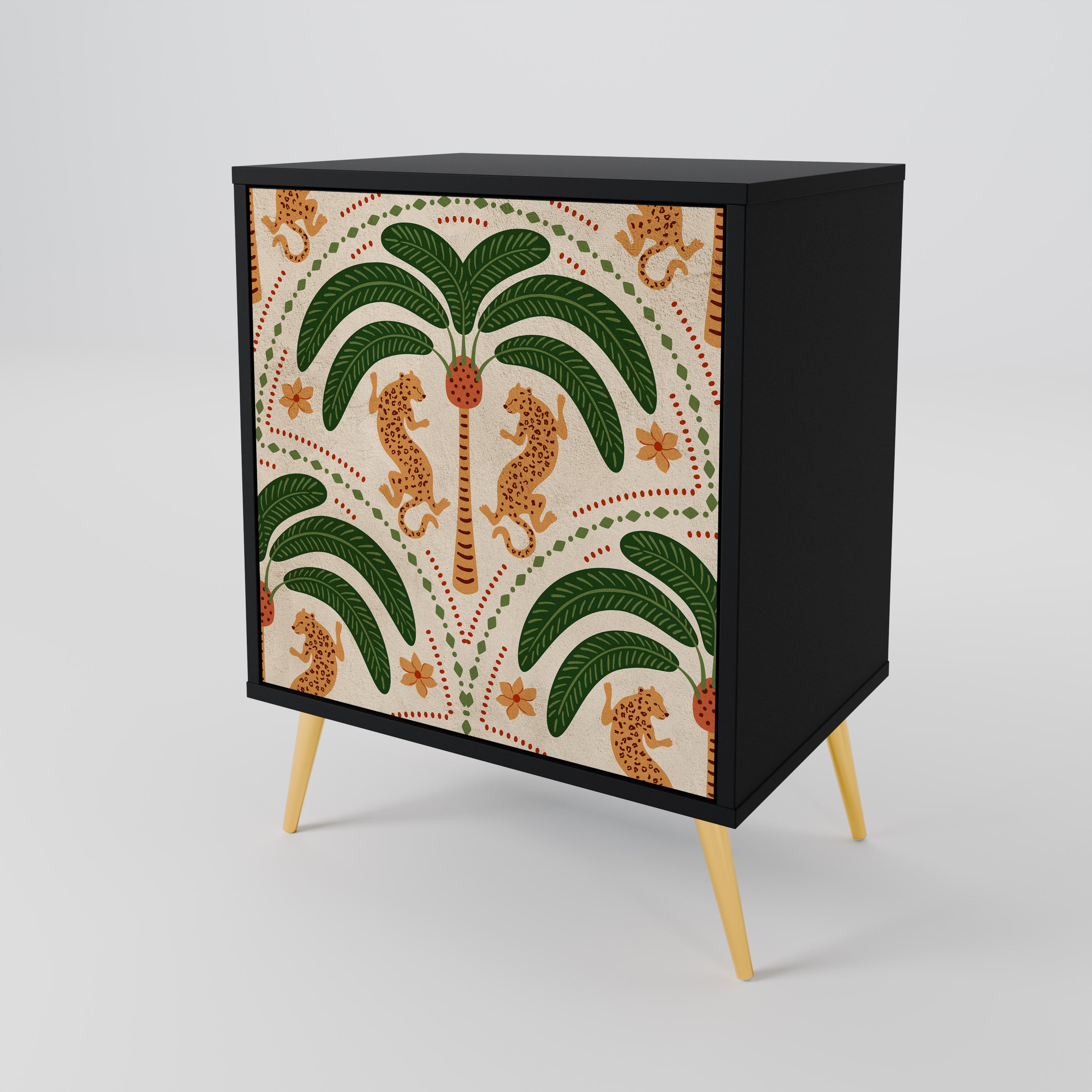 DANCING PREDATORS Sideboard mit 1 Tür in Schwarz