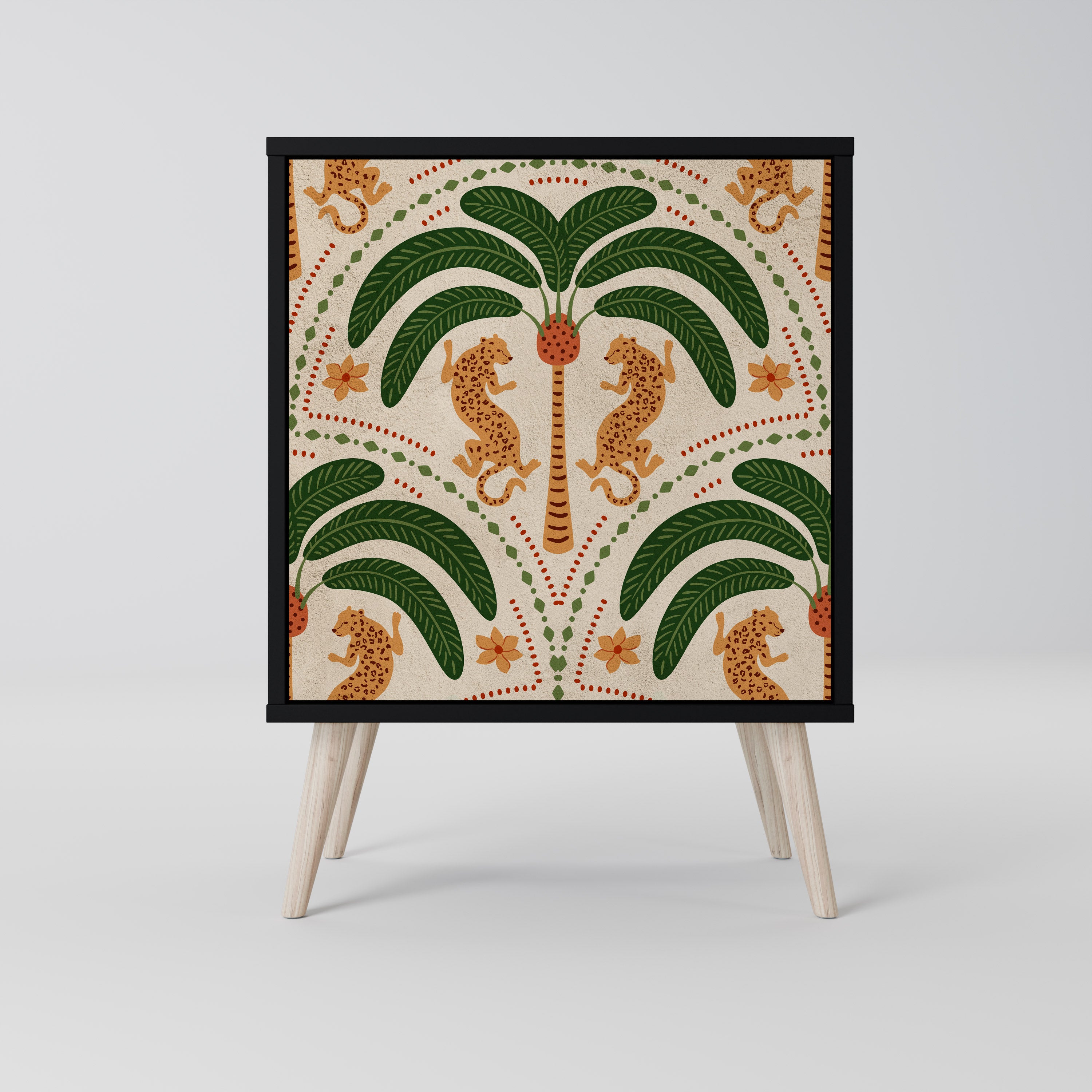 DANCING PREDATORS Sideboard mit 1 Tür in Schwarz