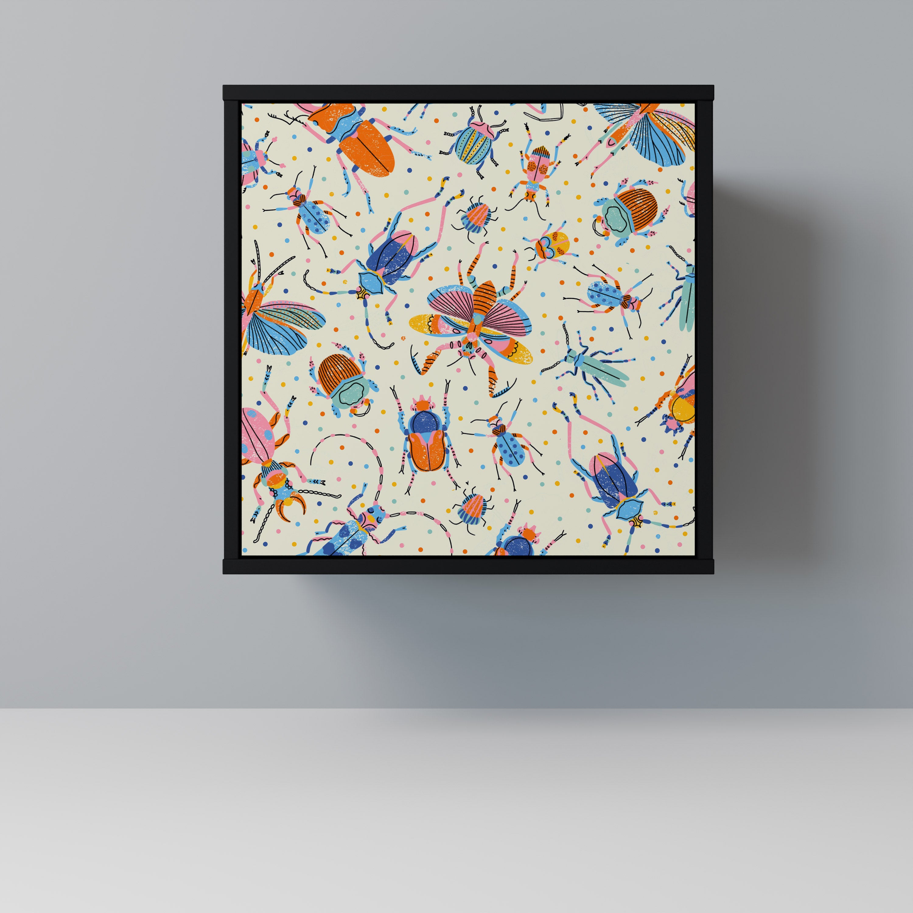 COLORFUL INSECTS Sideboard mit 1 Tür in Schwarz