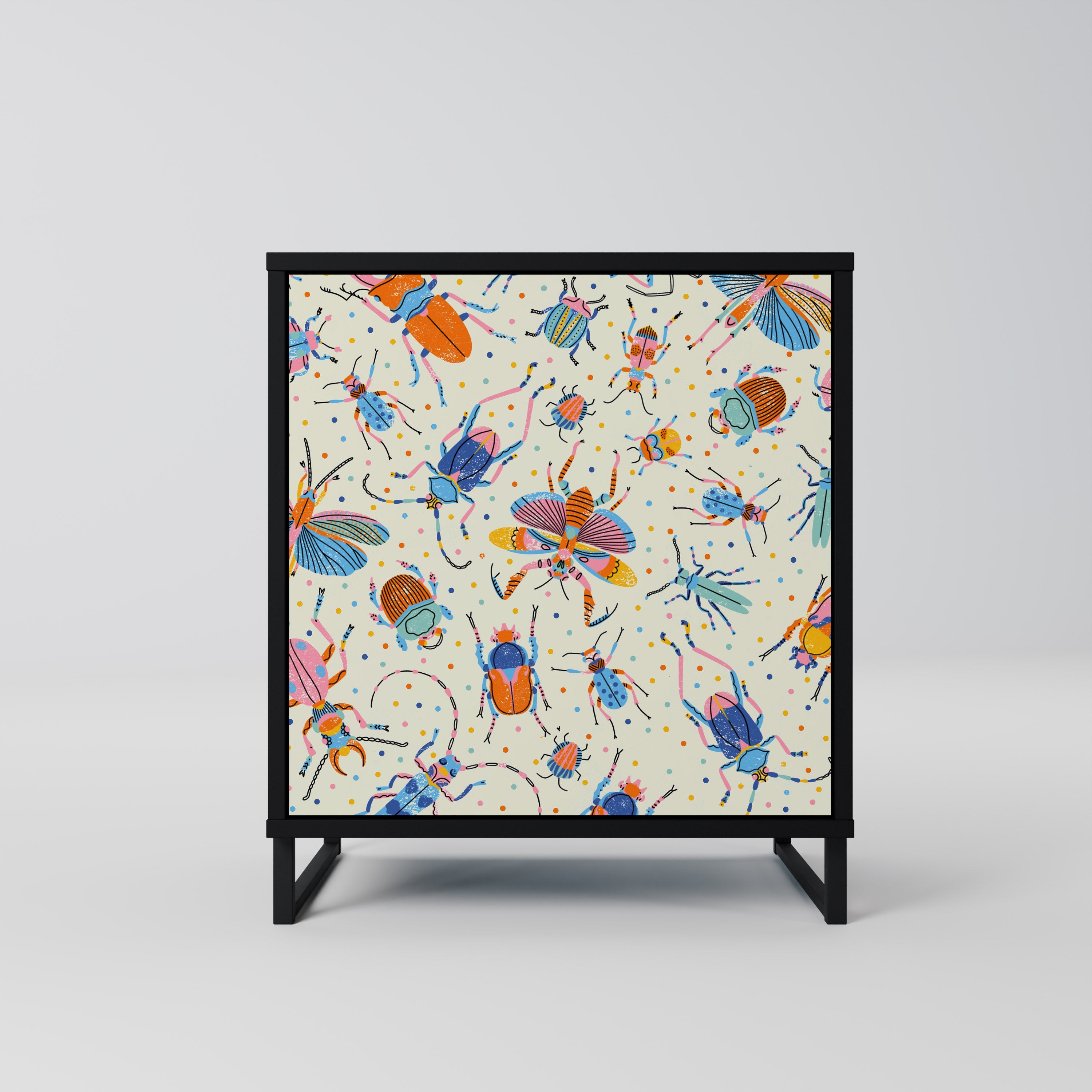 COLORFUL INSECTS Sideboard mit 1 Tür in Schwarz