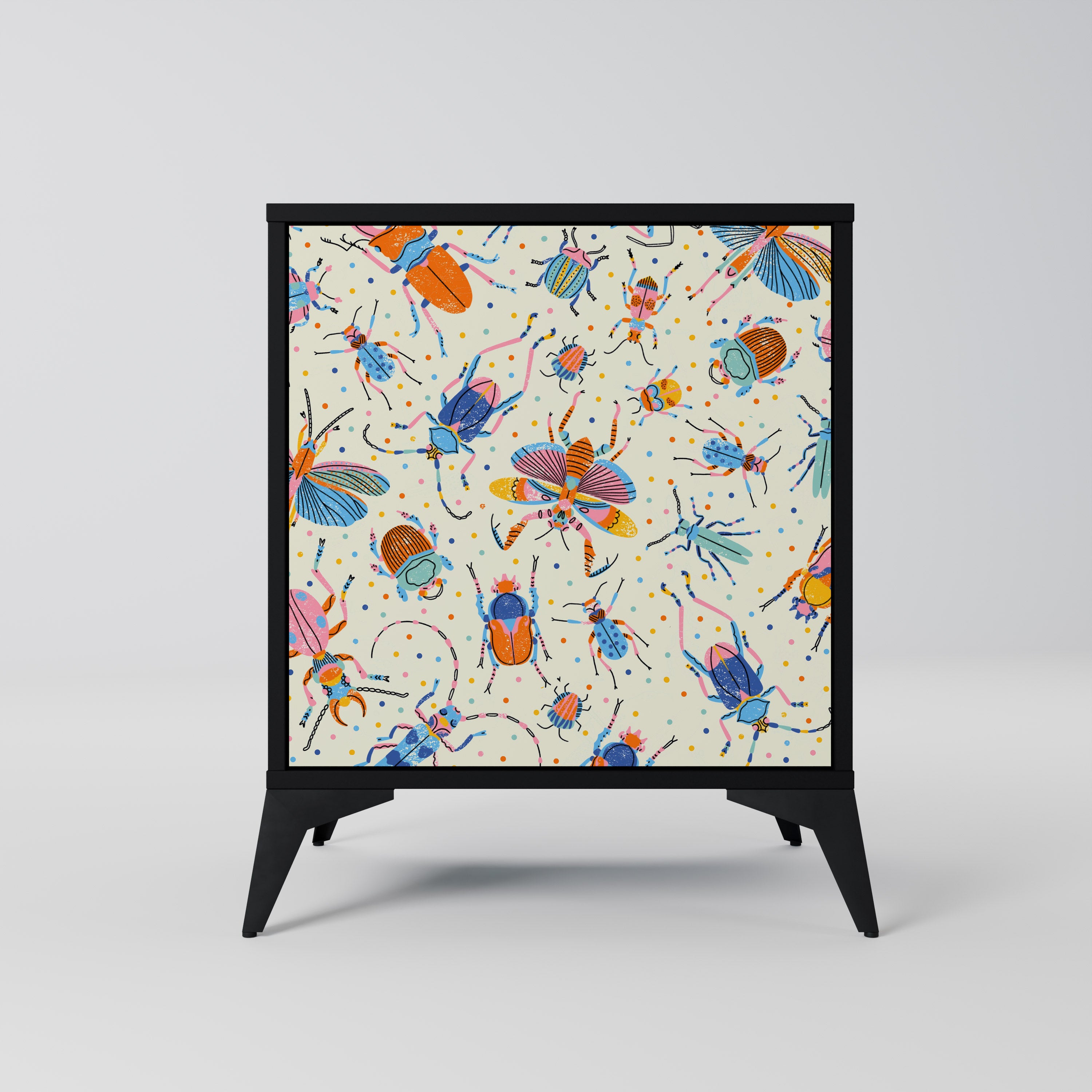 COLORFUL INSECTS Sideboard mit 1 Tür in Schwarz
