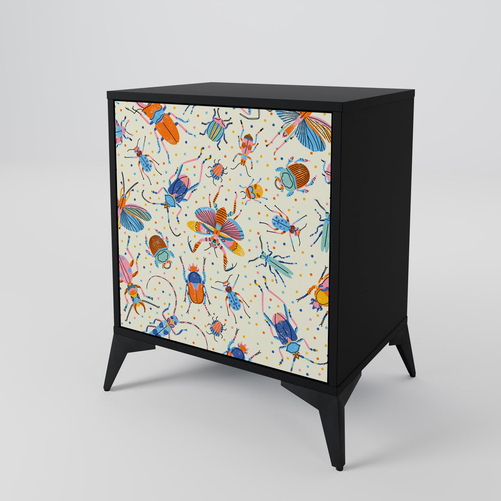 COLORFUL INSECTS Sideboard mit 1 Tür in Schwarz