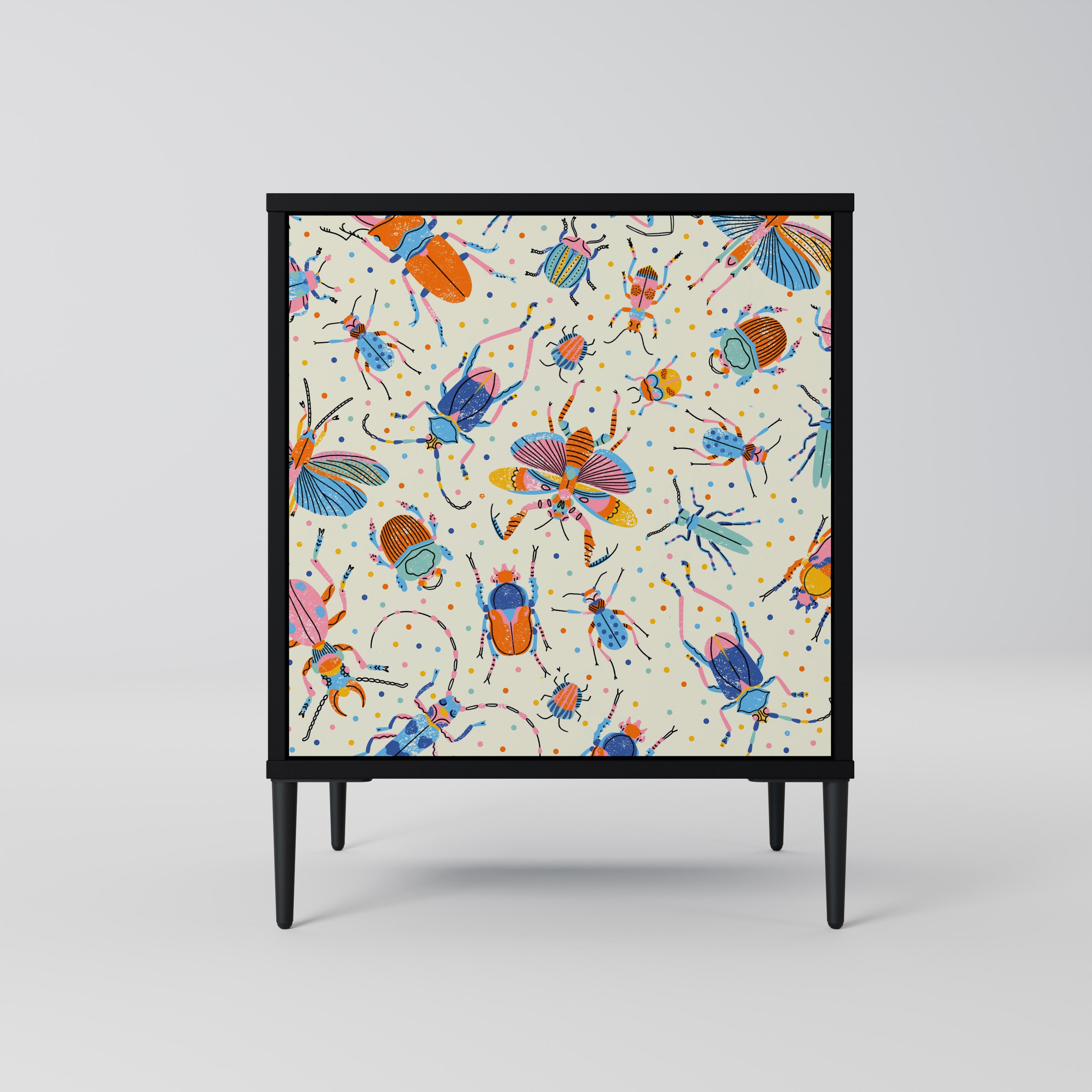 COLORFUL INSECTS Sideboard mit 1 Tür in Schwarz