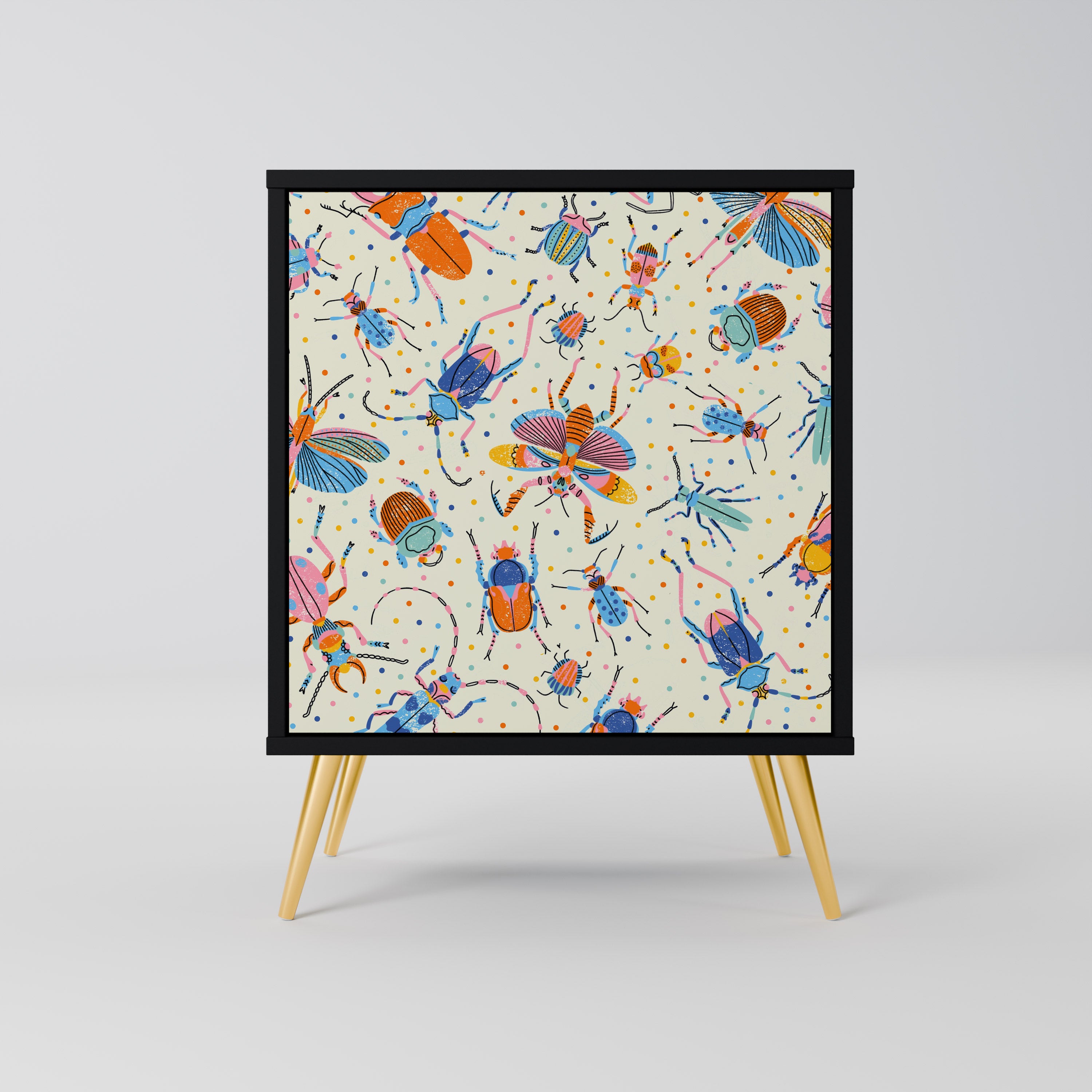 COLORFUL INSECTS Sideboard mit 1 Tür in Schwarz