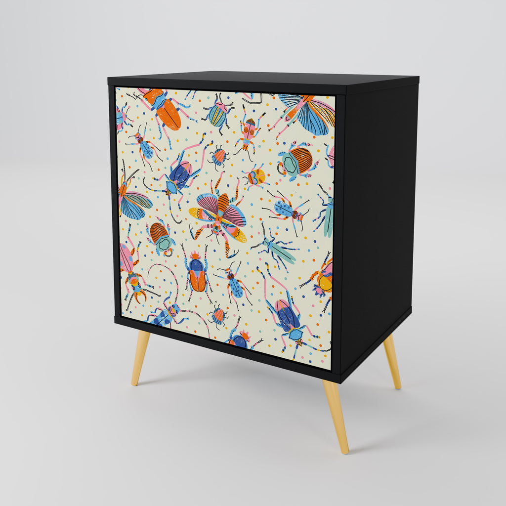 COLORFUL INSECTS Sideboard mit 1 Tür in Schwarz