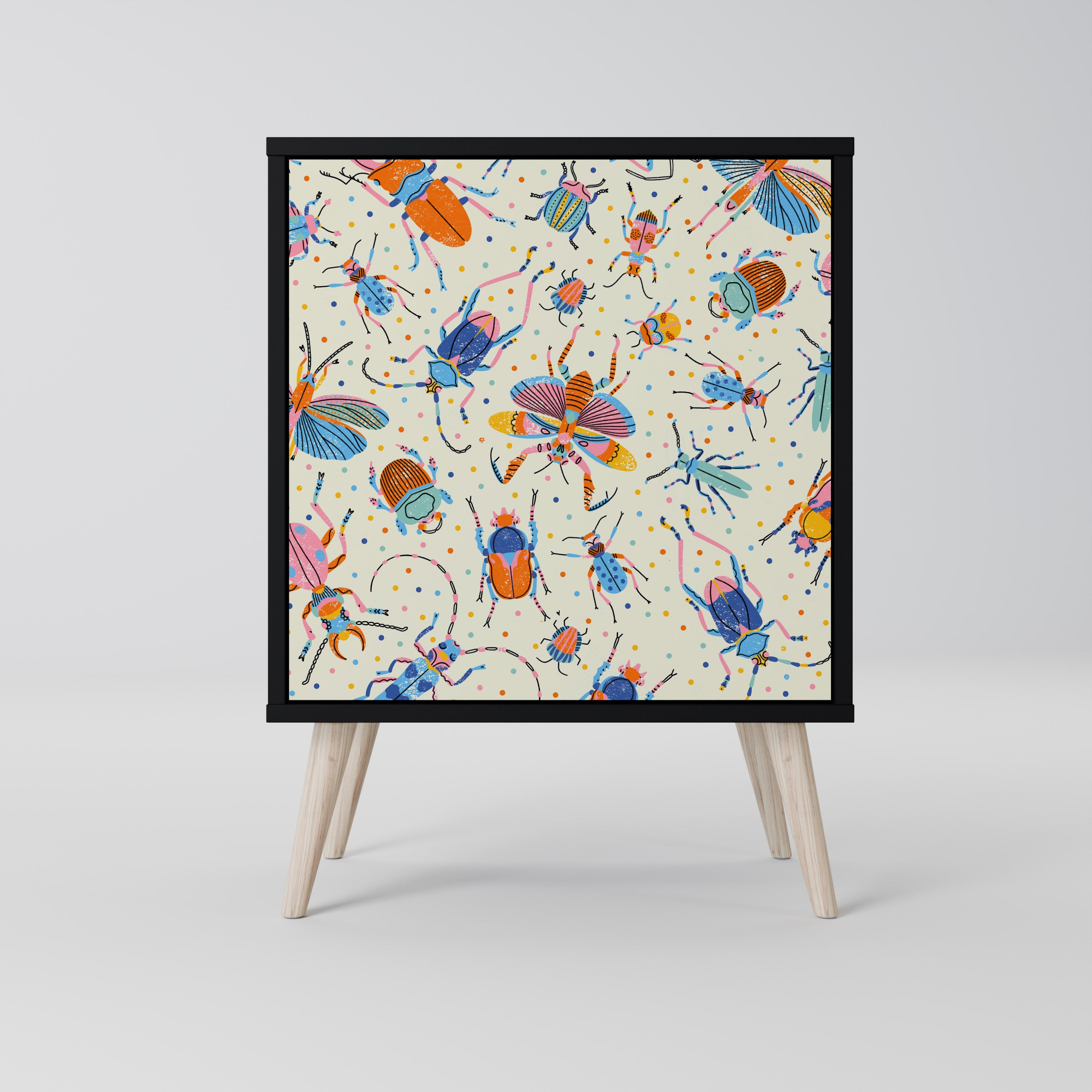 COLORFUL INSECTS Sideboard mit 1 Tür in Schwarz