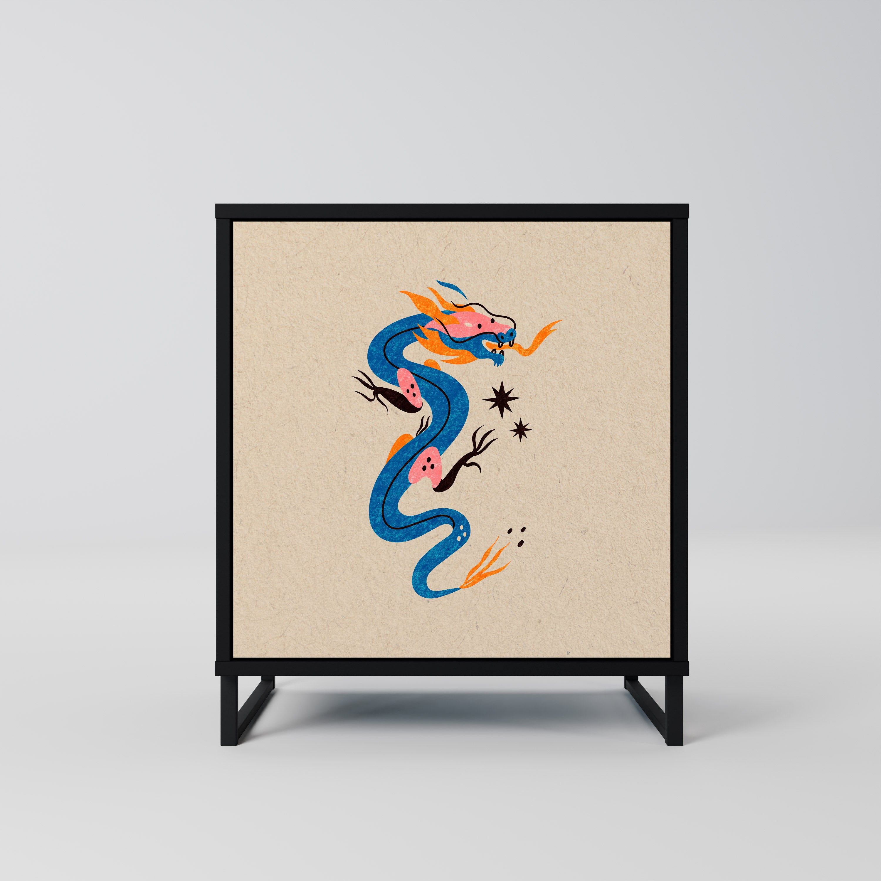 MYTHOLOGICAL CREATURES Sideboard mit 1 Tür in Schwarz