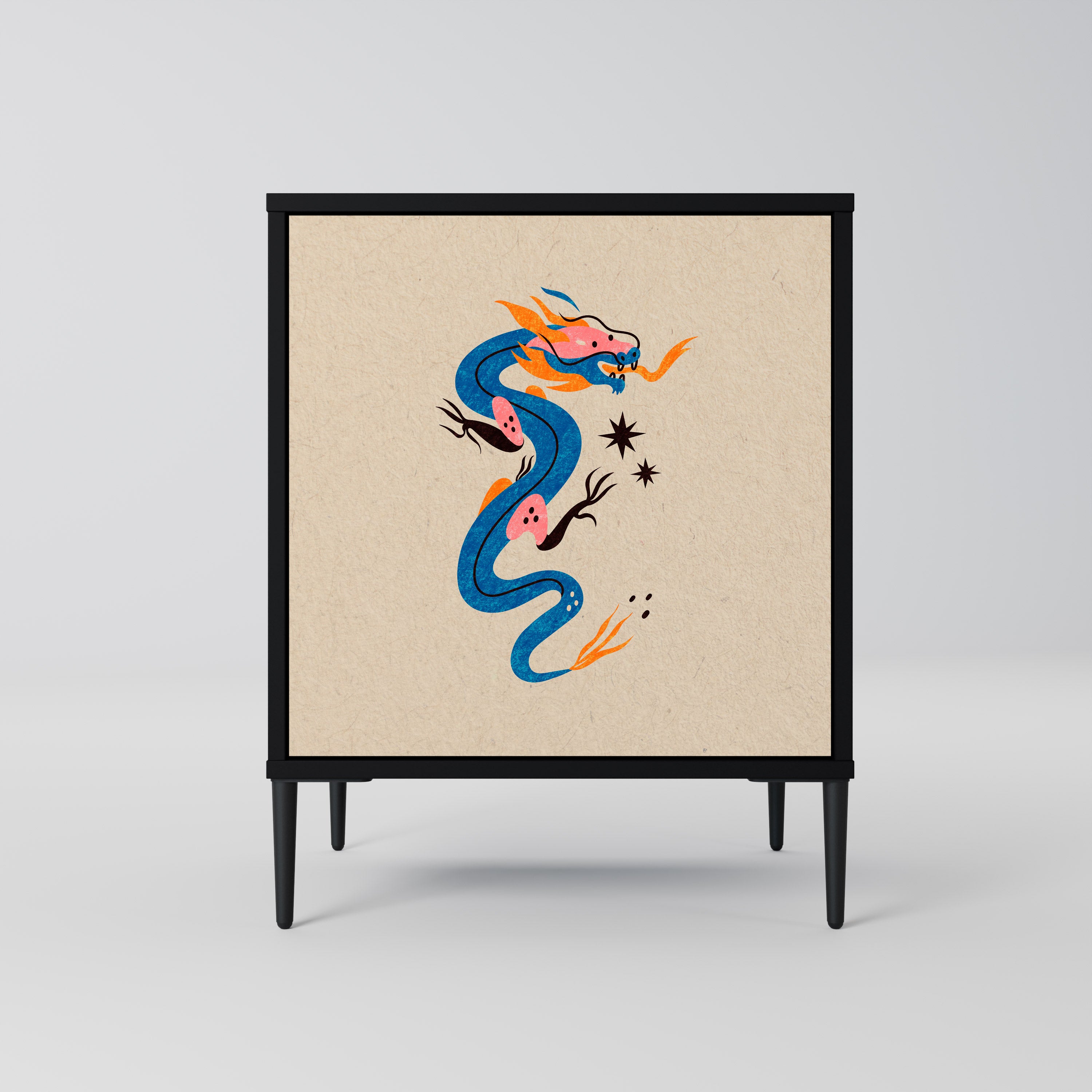 MYTHOLOGICAL CREATURES Sideboard mit 1 Tür in Schwarz