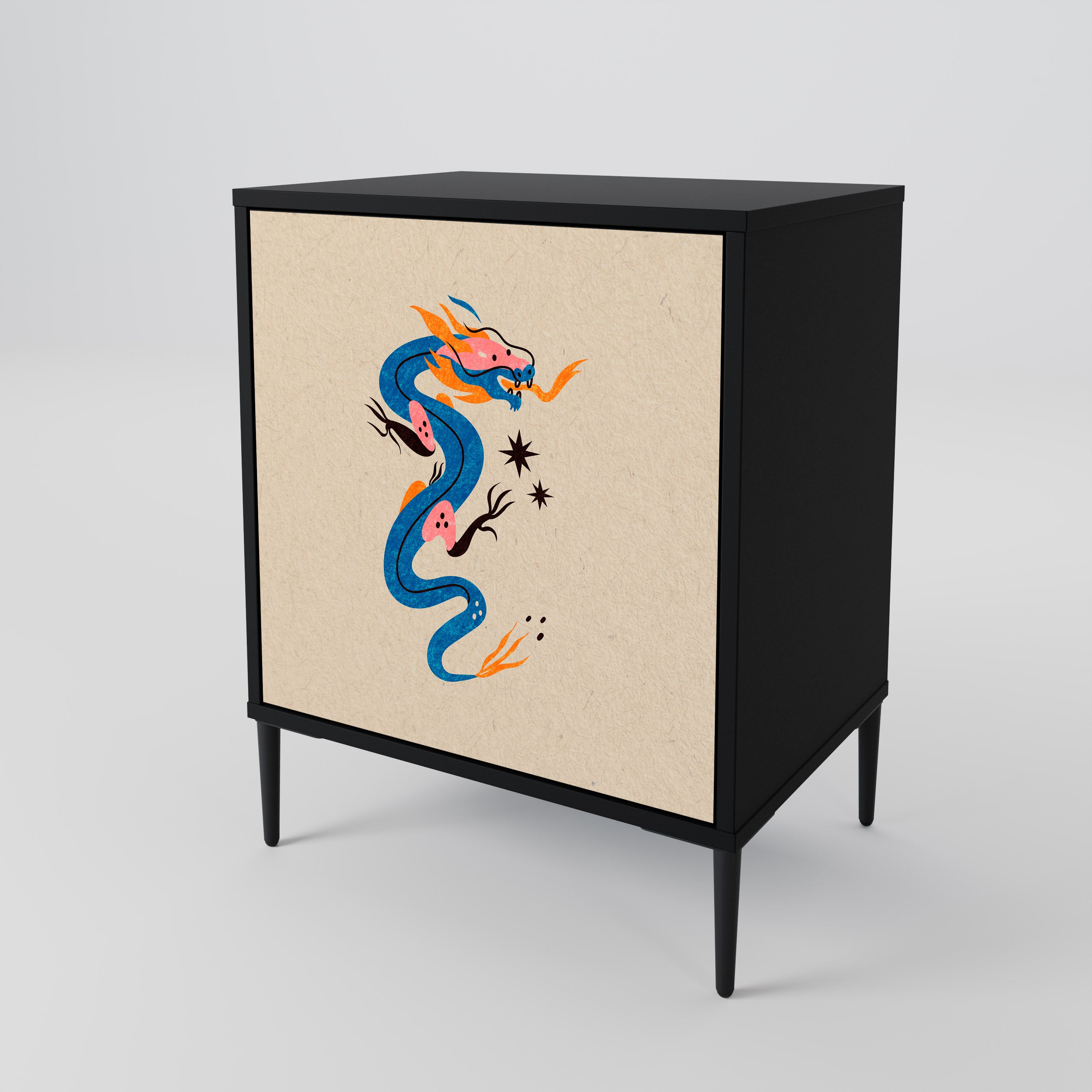 MYTHOLOGICAL CREATURES Sideboard mit 1 Tür in Schwarz