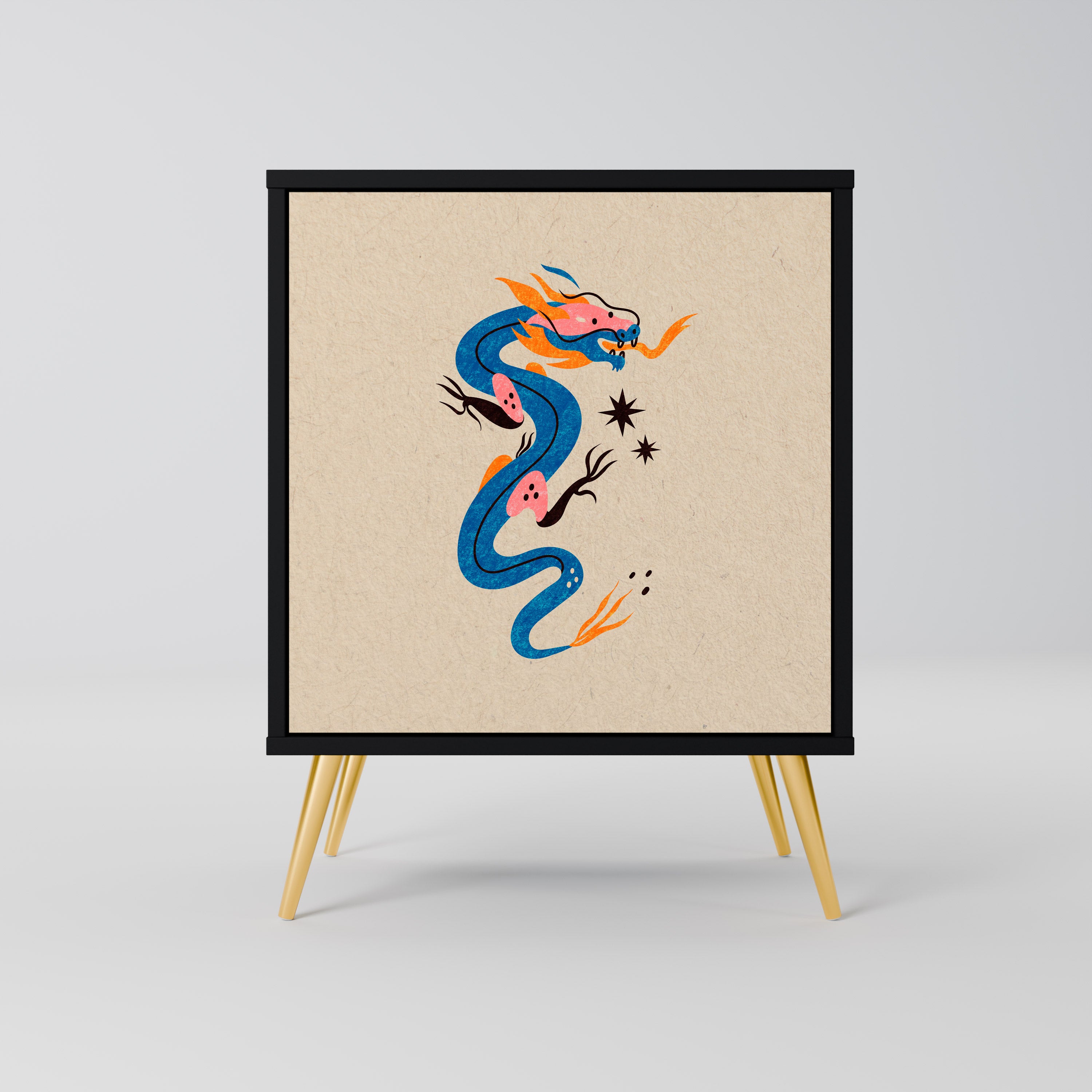 MYTHOLOGICAL CREATURES Sideboard mit 1 Tür in Schwarz