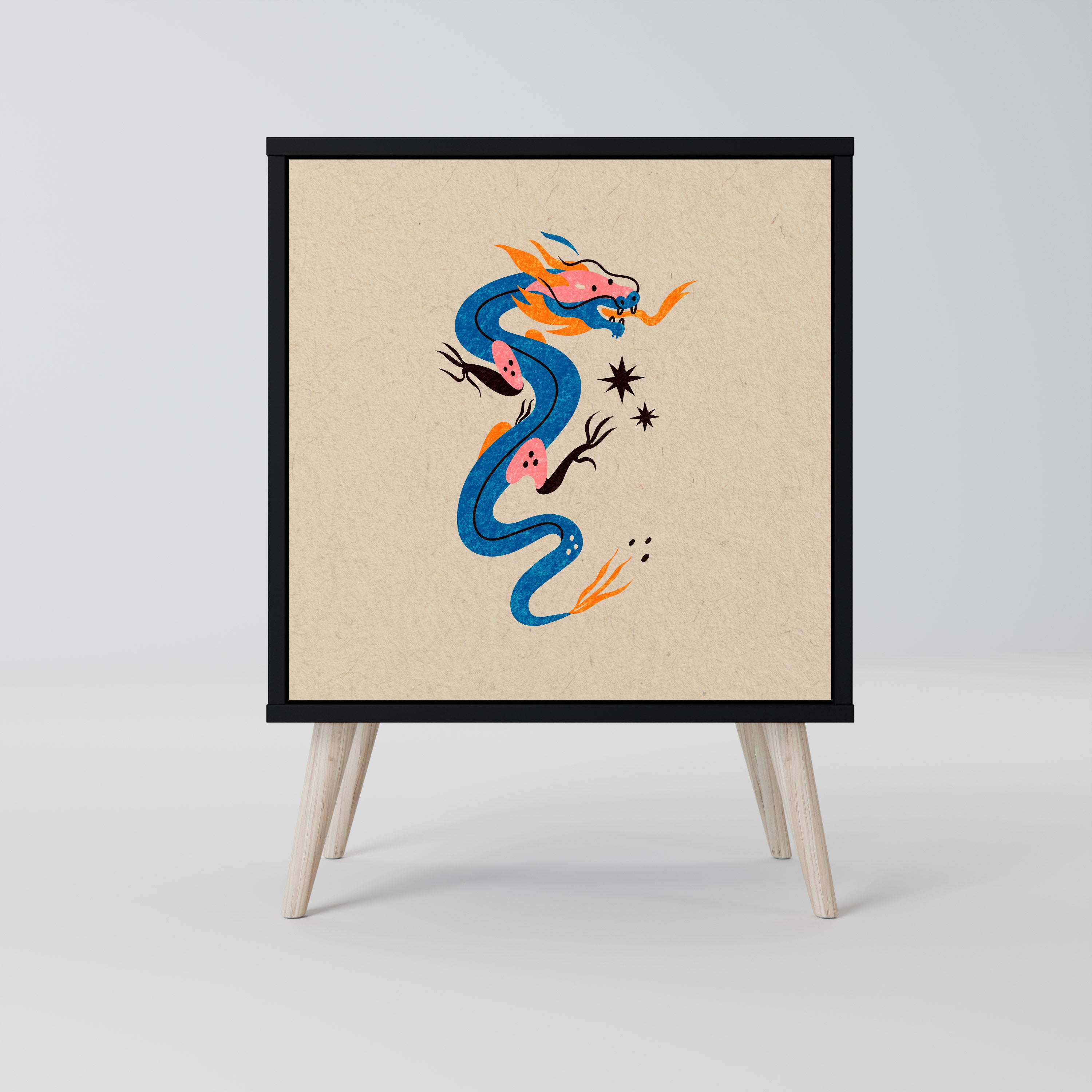 MYTHOLOGICAL CREATURES Sideboard mit 1 Tür in Schwarz