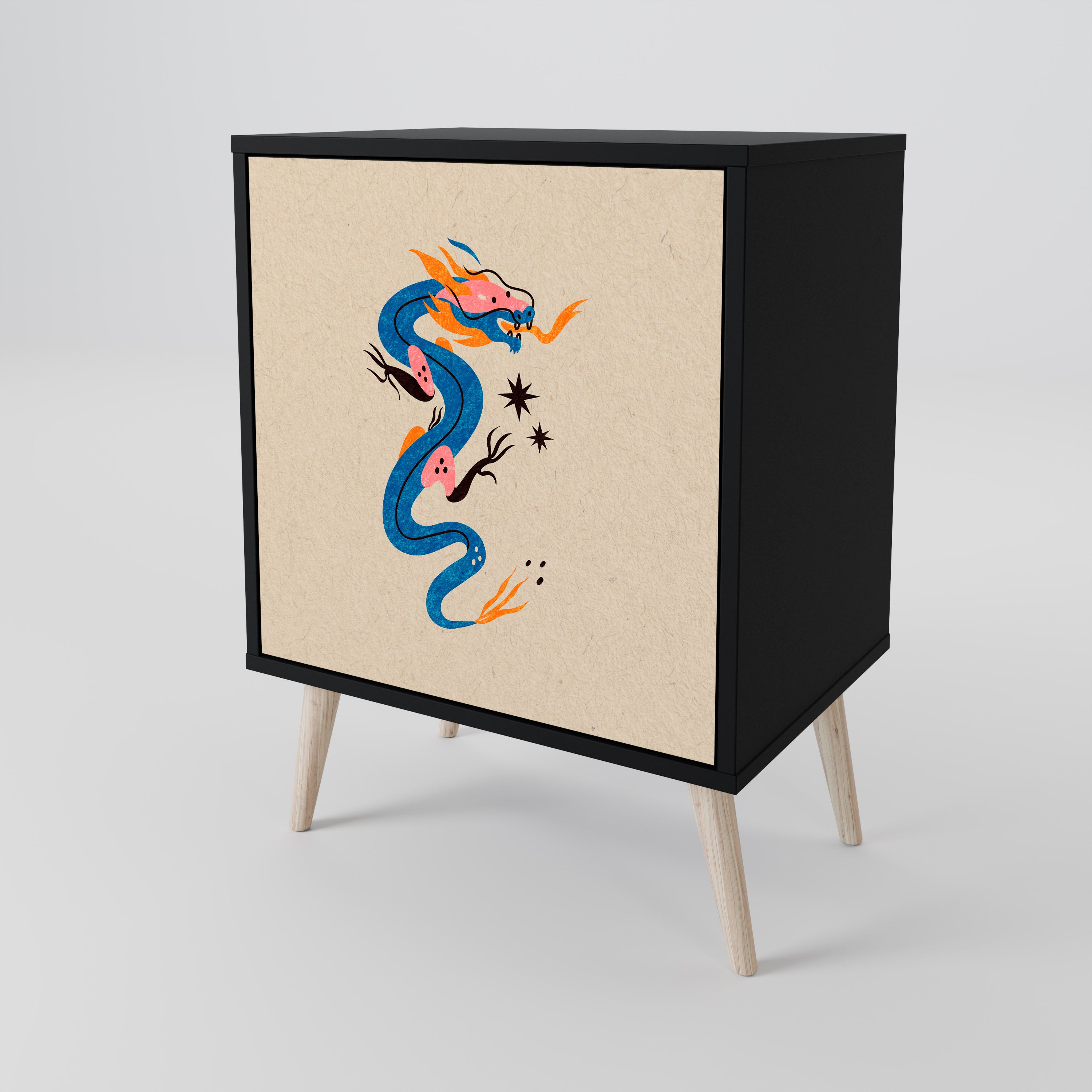 MYTHOLOGICAL CREATURES Sideboard mit 1 Tür in Schwarz