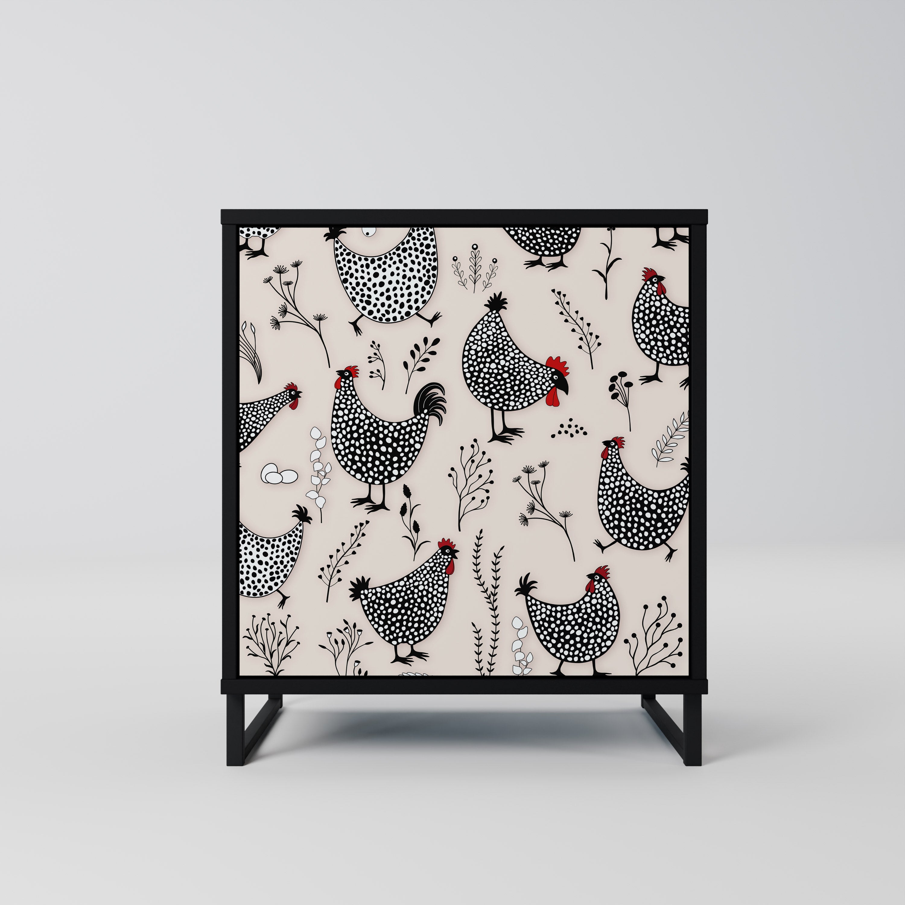 HAPPY HENS Sideboard mit 1 Tür in Schwarz