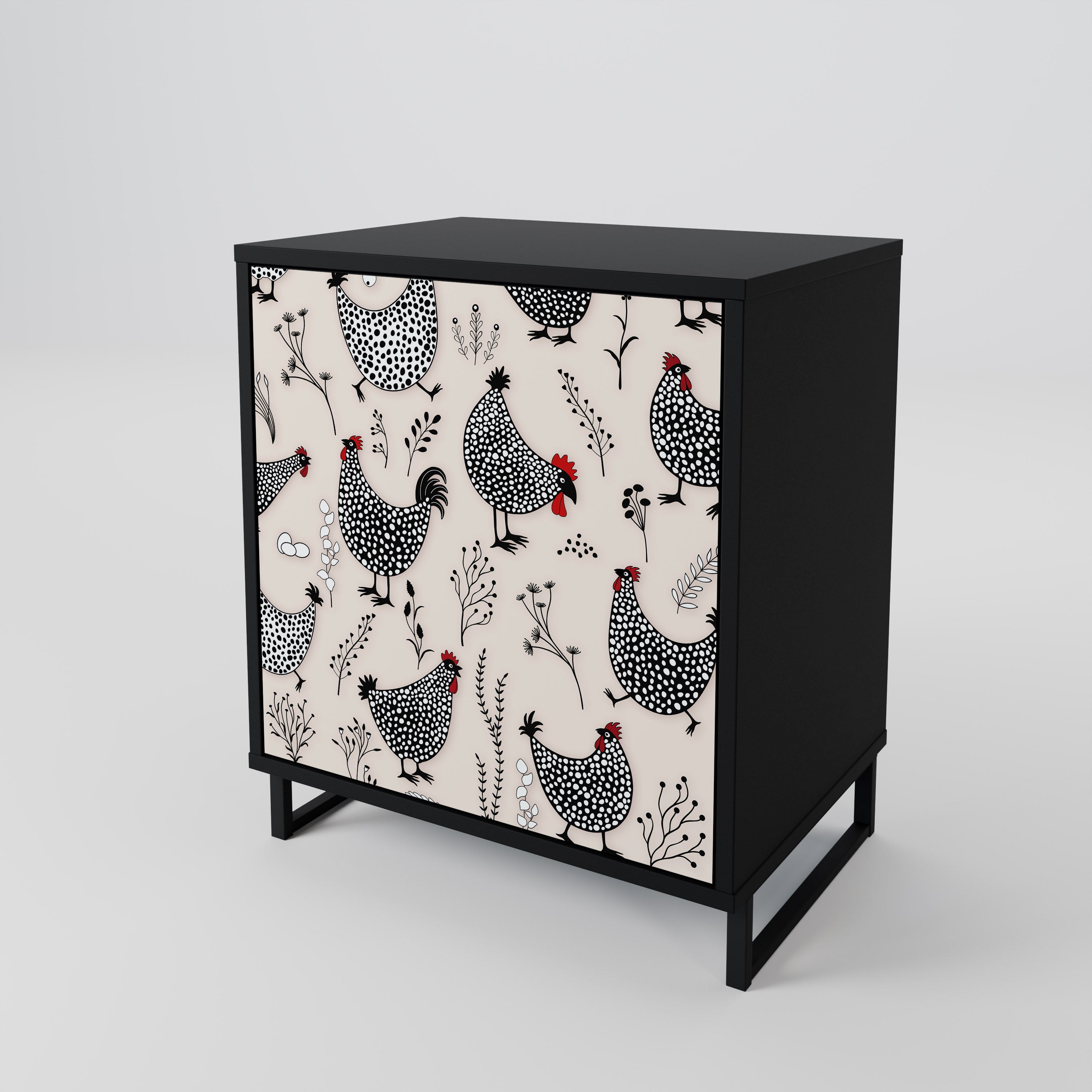 HAPPY HENS Sideboard mit 1 Tür in Schwarz